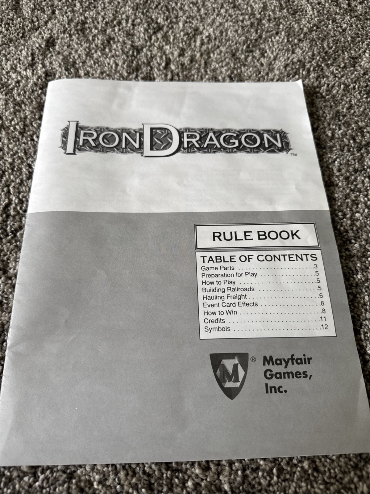 Mayfair Boardgame – Iron Dragon (1st Ed)