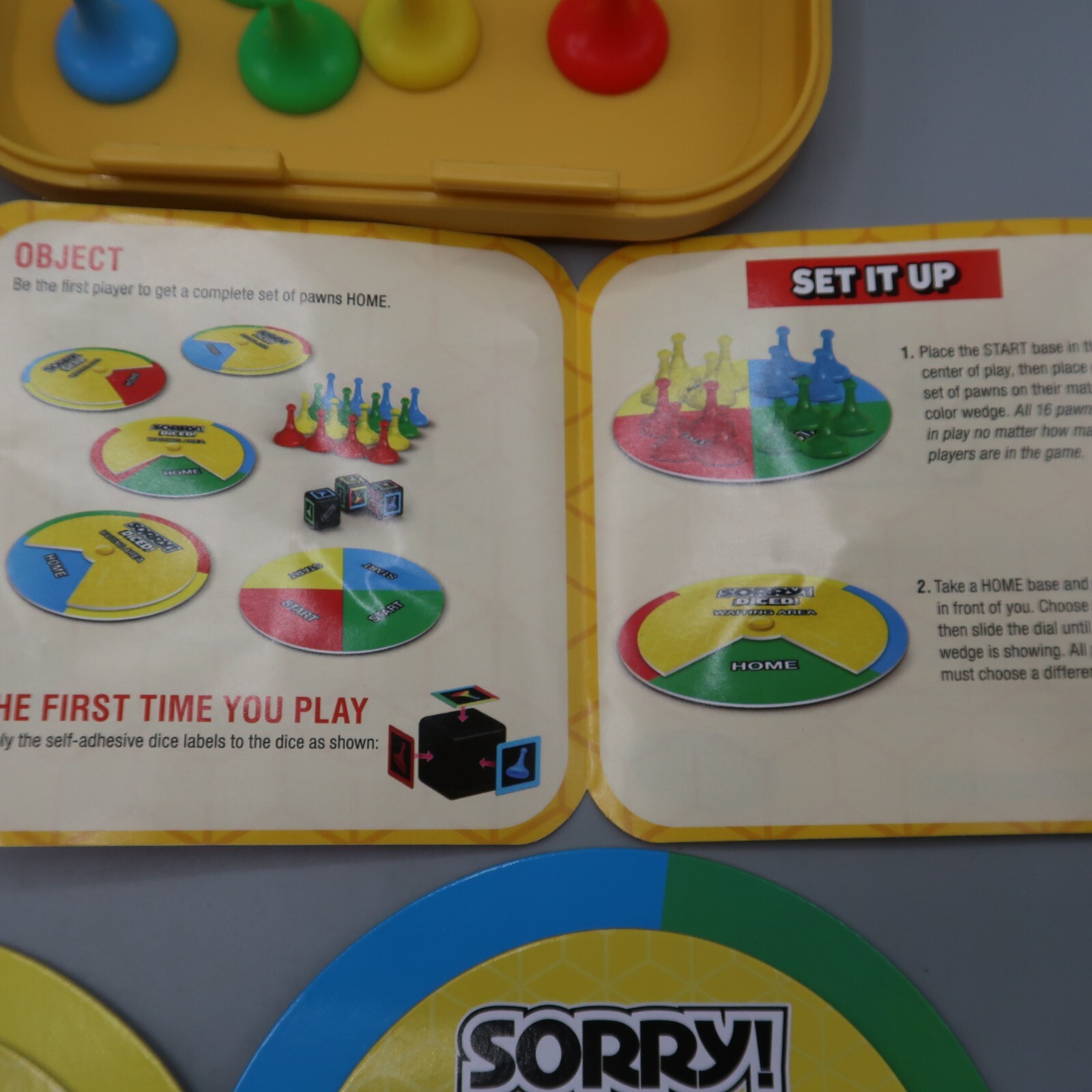 Hasbro Sorry! Diced Game Fast Portable Ready, Set, Roll 2 To 4 Players Travel