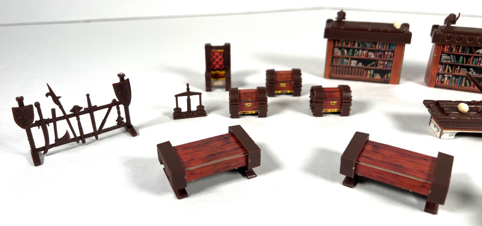 HeroQuest Board Game Parts Mixed Furniture Lot of 16 Tables Treasure Chests Book
