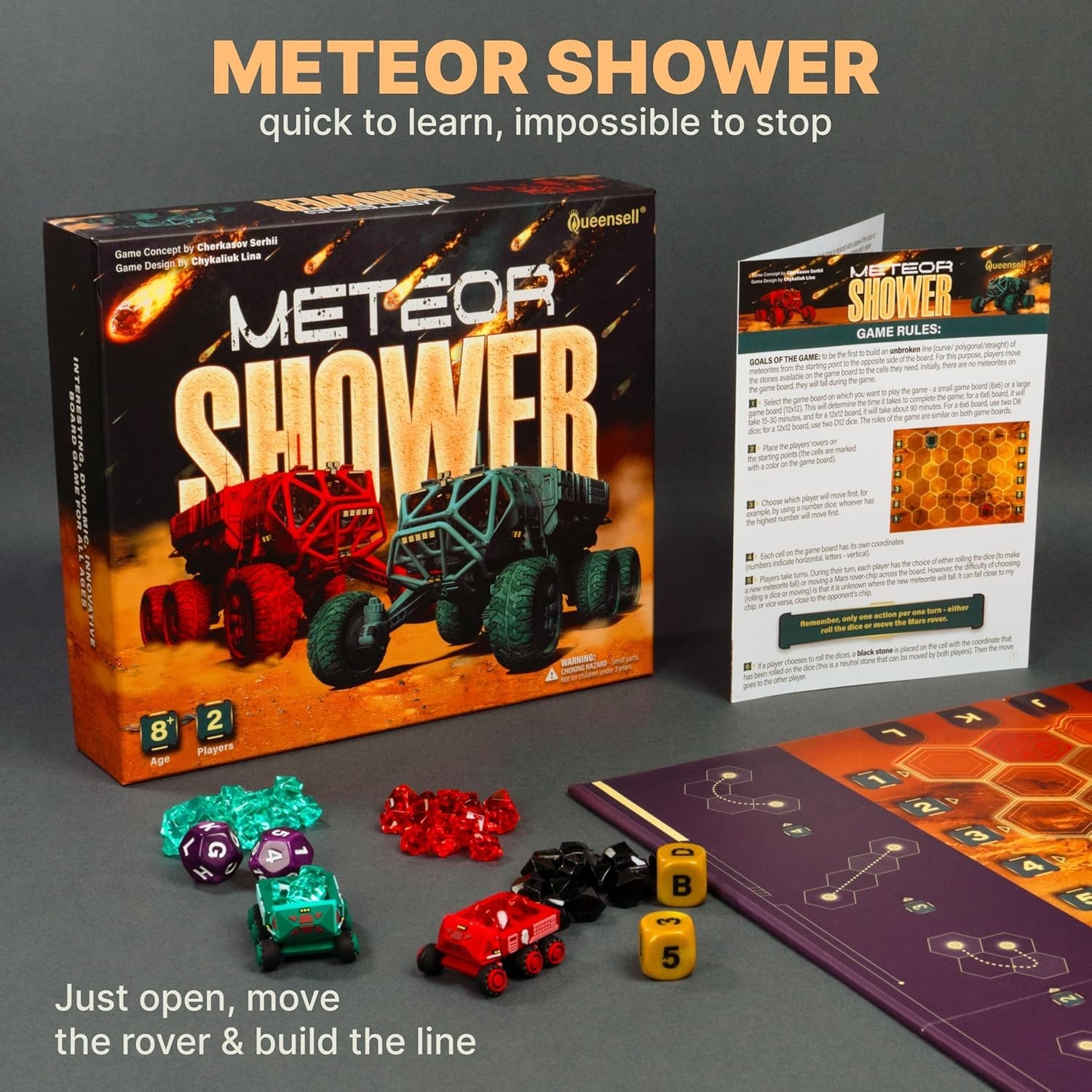 Engaging Meteor Shower Board Game – 2 Players, Perfect for Family Game Night