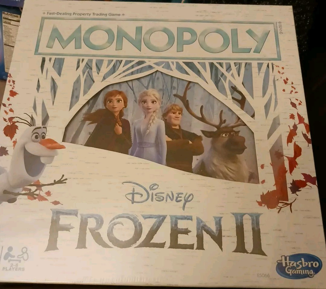 2018 HASBRO DISNEY’s FROZEN II MONOPOLY GAME NIB SEALED! Back Of Box Dented