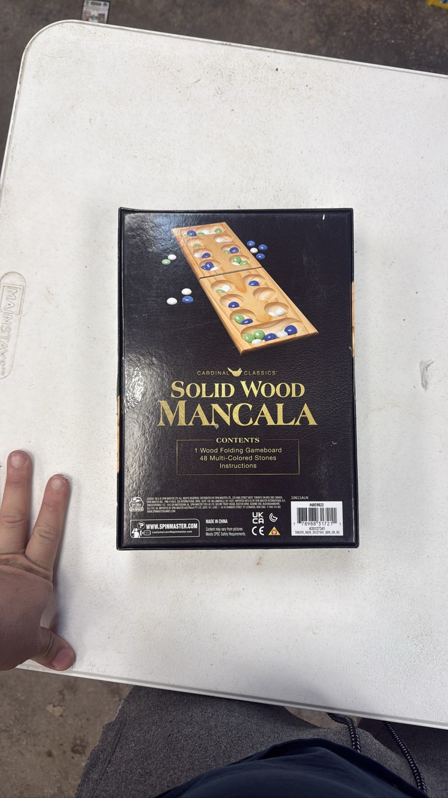 Cardinal Classics Solid Wood Mancala Folding Board Game 48 Stones