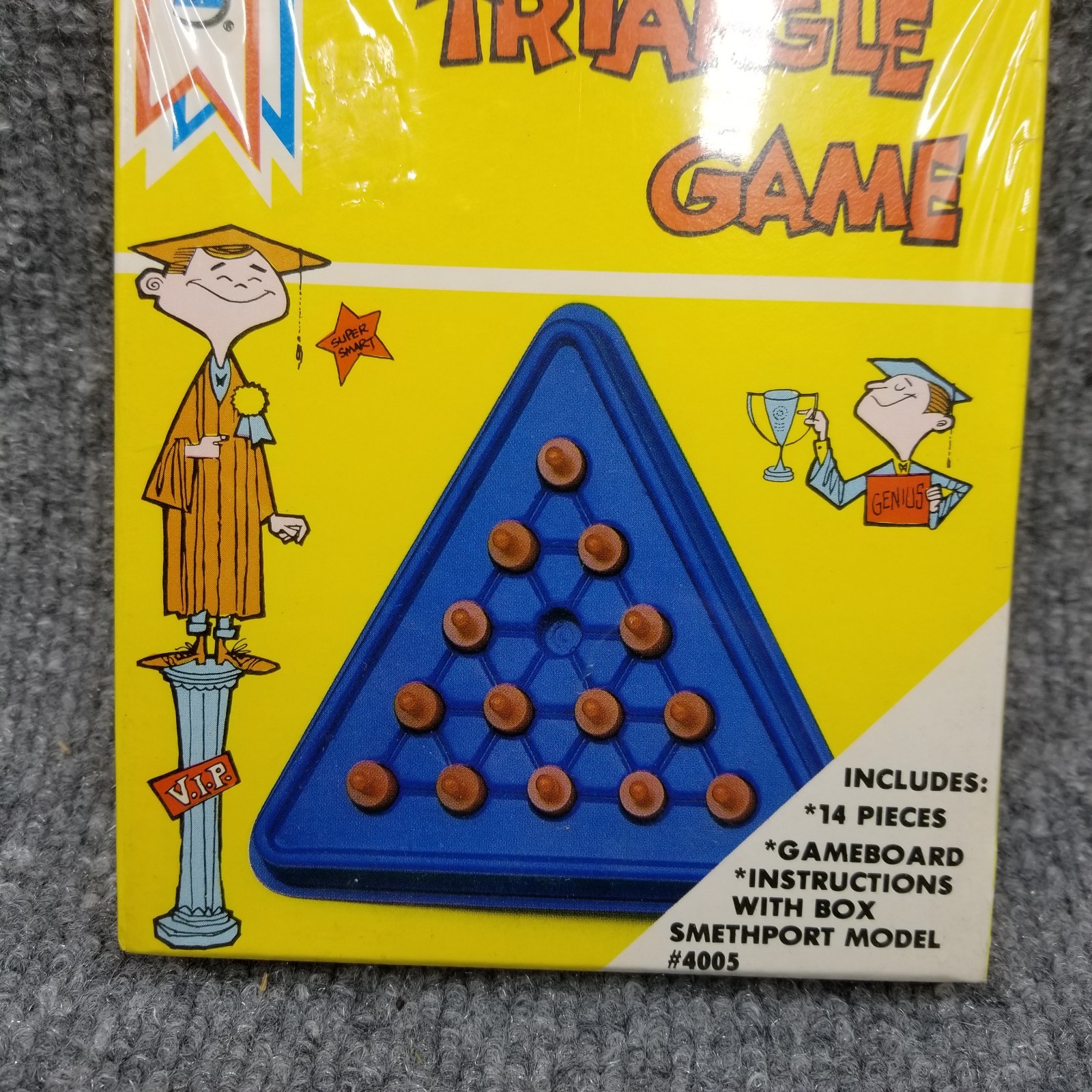 Vintage Triangle Peg Game Smethport Take-Along 1985 Compact Brain Teaser Puzzle
