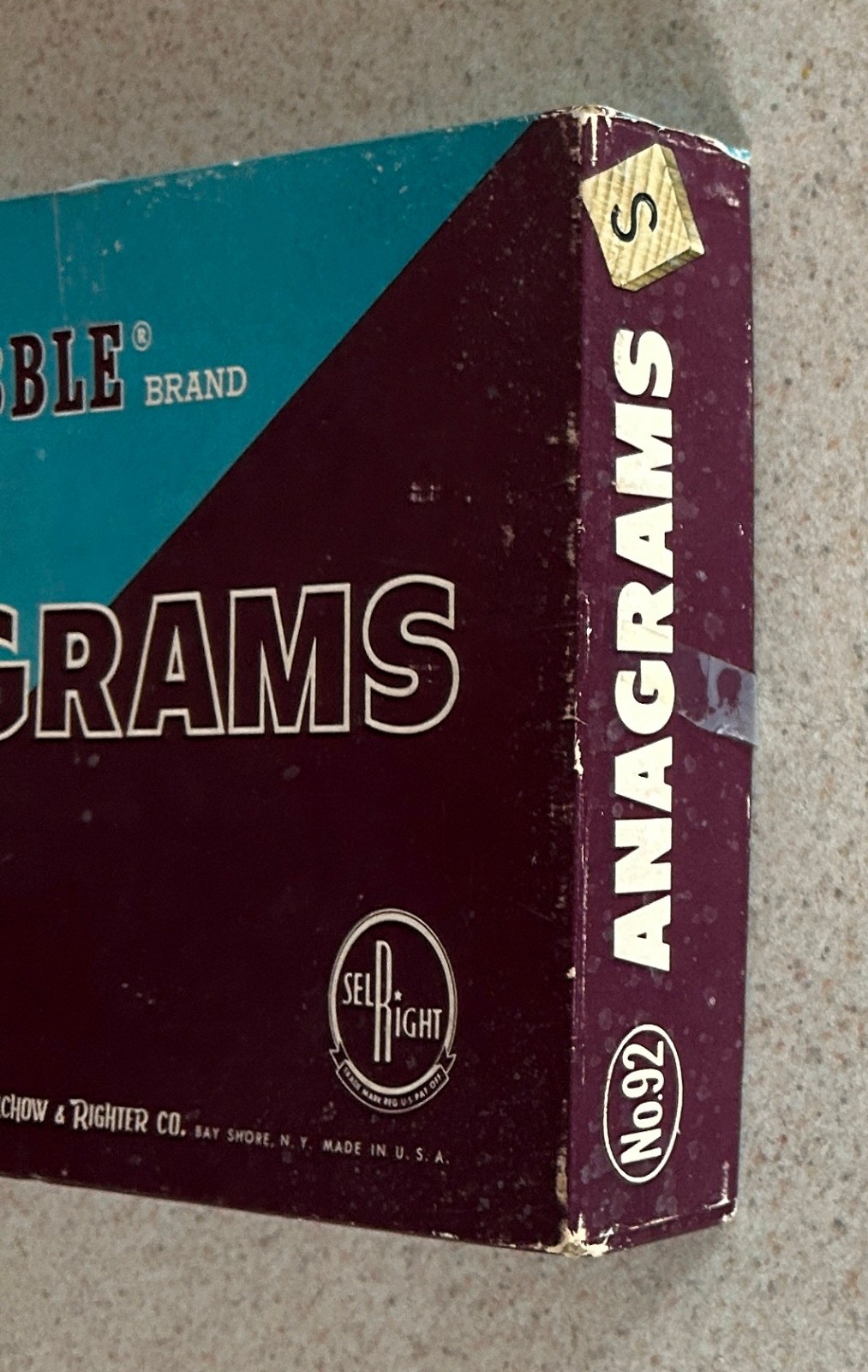 ANAGRAMS Tile Game (Vintage Selchow & Righter) — 1962 Complete In Box