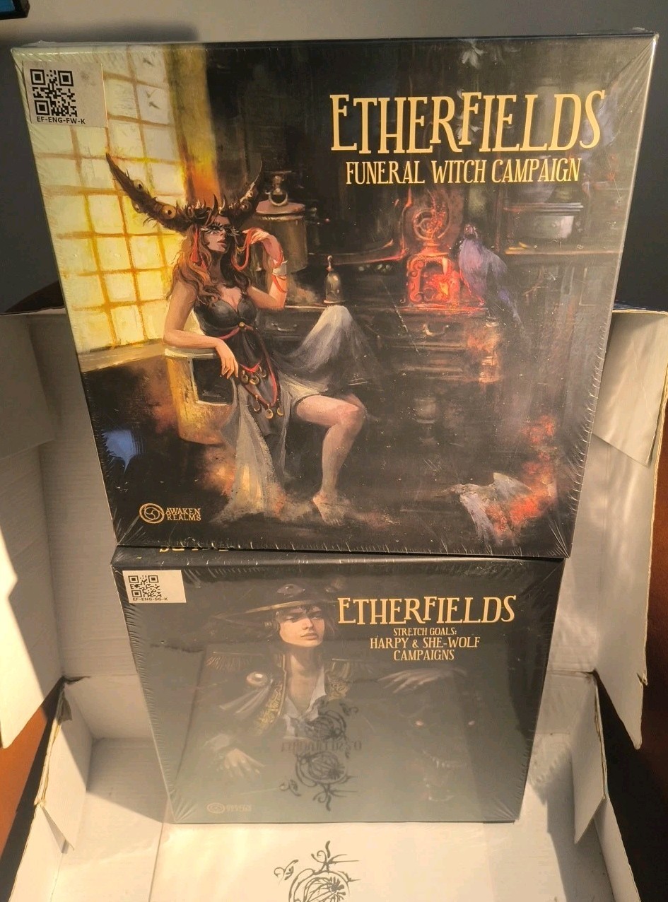 Etherfields Lot Kickstarter 2.0 Campaign, Harpy & She-Wolf, Funeral Witch SEALED