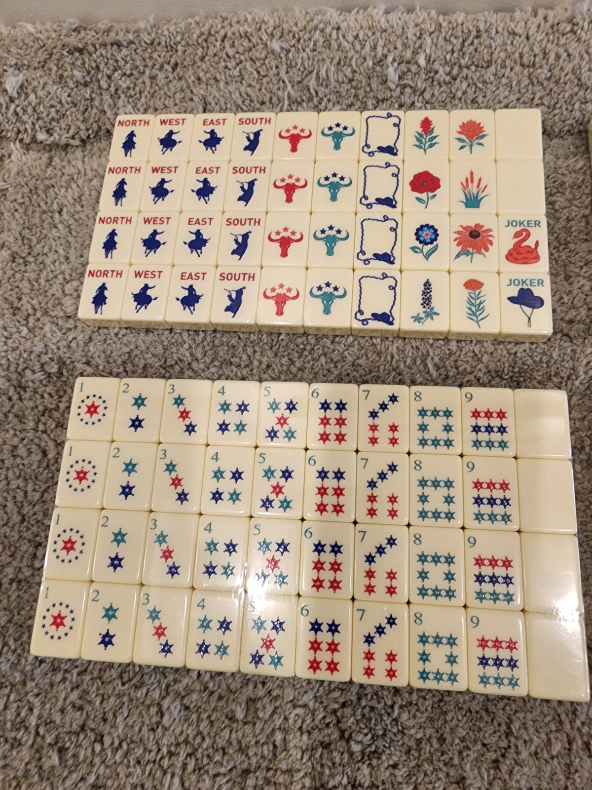 Texas American Mahjong Set Western Mahjong Tiles~160 Tiles