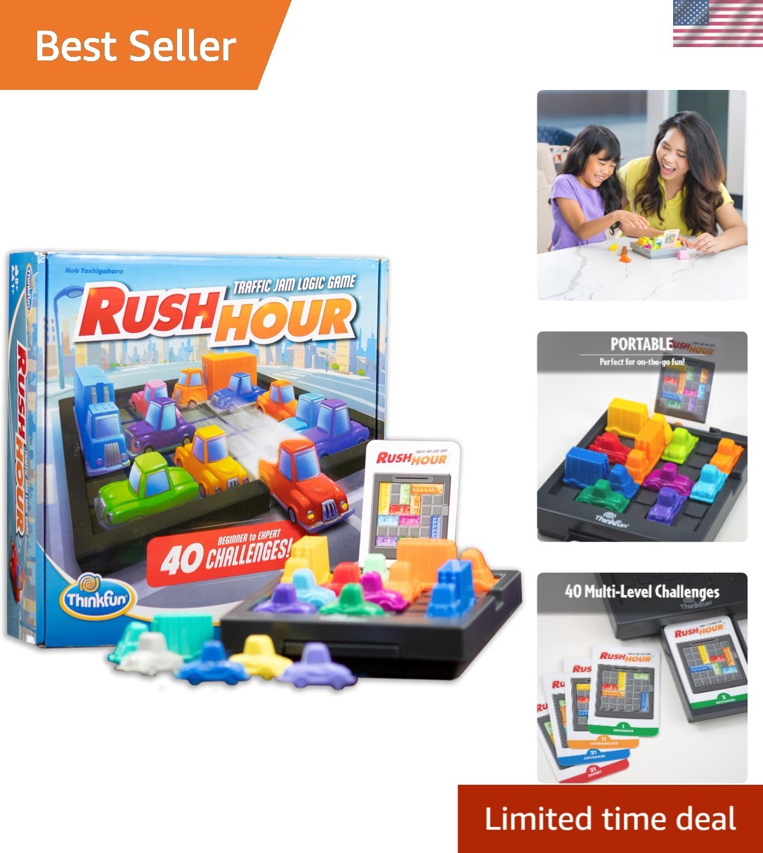 Rush Hour Traffic Jam Game – Trustworthy STEM Toy with Family Fun for Ages 8+