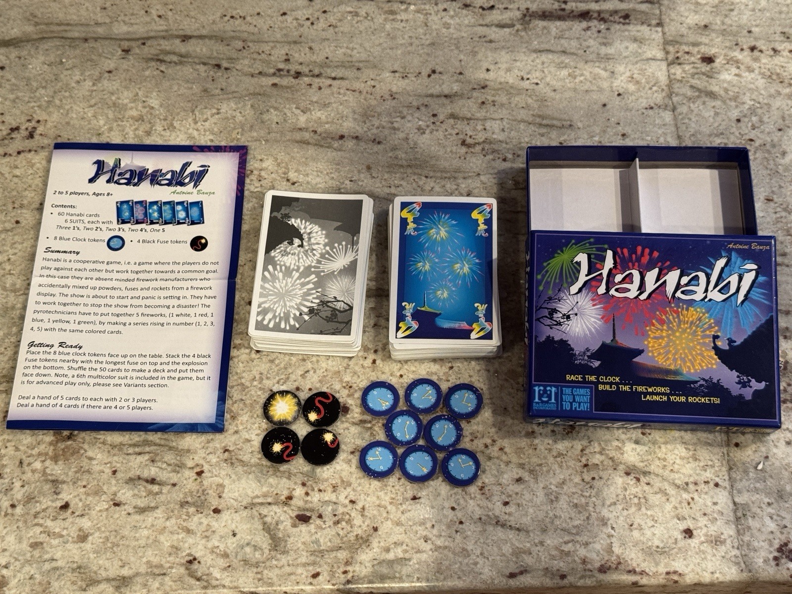 Hanabi Fireworks Card Game / Open Box / Complete