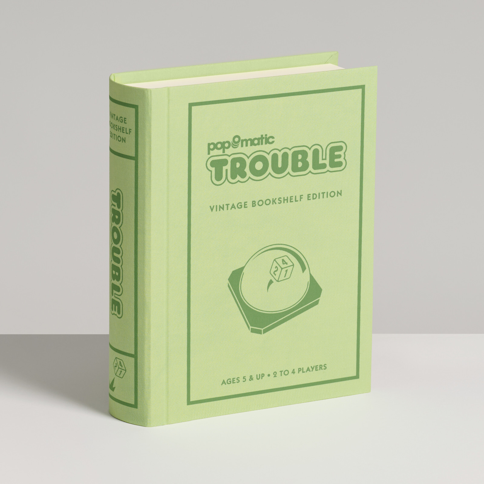 Trouble Vintage Bookshelf Edition Board Game Linen Book Case by WS Game Company