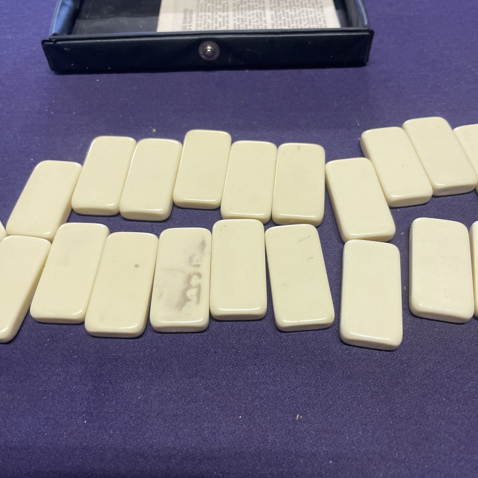 Dominoes Double 6 Six Standard Size Ivory Tile Set Of 28 Pcs Vinyl Case