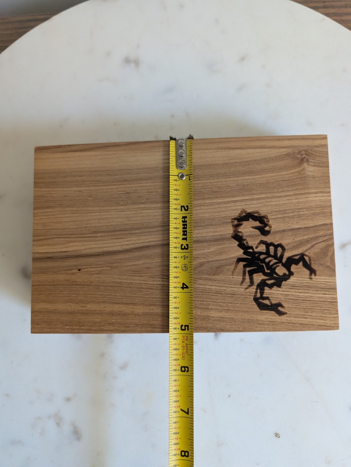 Dominoes Set 28 Tiles in Handmade Wood Storage Box Scorpion Inlay Lid