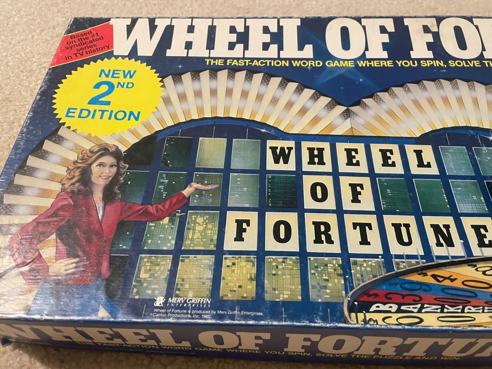 Vintage Wheel of Fortune Board Game Pressman 1980s 2nd Edition Free Shipping