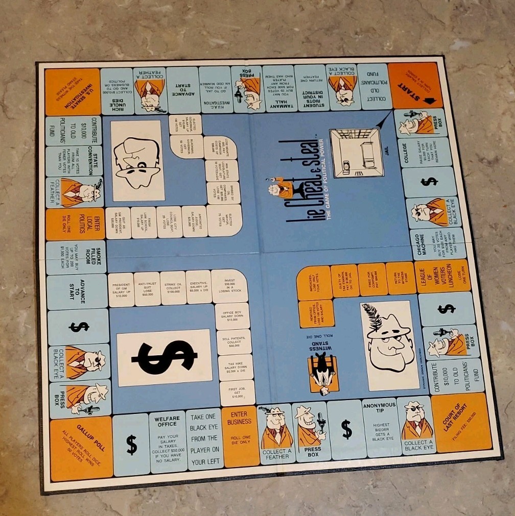 1971 Lie Cheat & Steal: The Game of Political Power ~ Board Game COMPLETE
