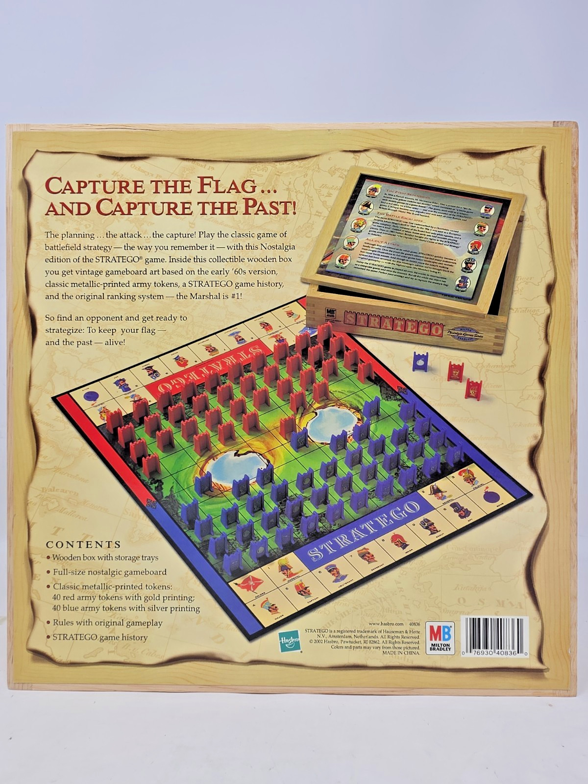 Stratego Nostalgia Series Wooden Box Board Game 2002 Milton Bradley – Complete