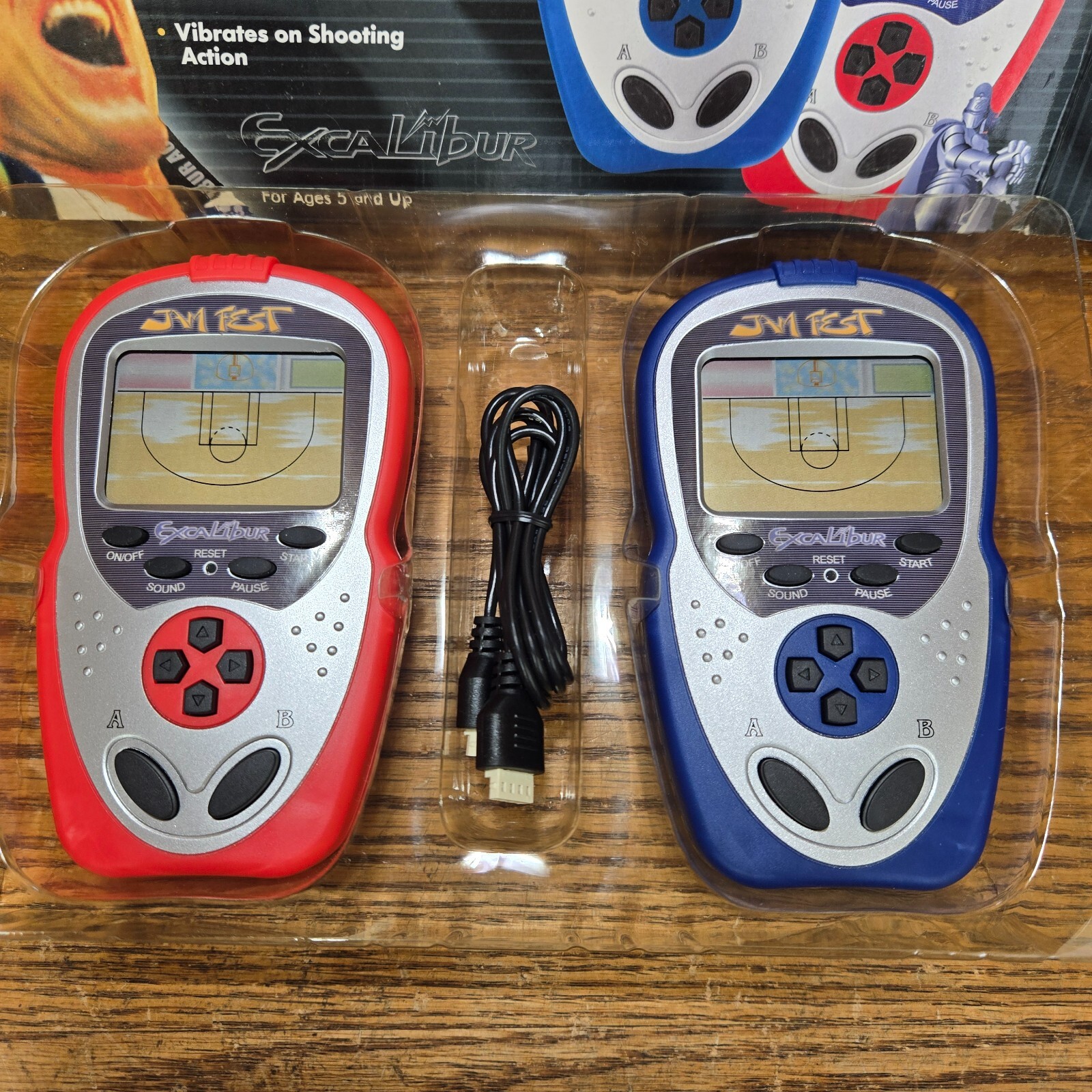 Excalibur Double Play Handheld Electronic Basketball Game Brand New