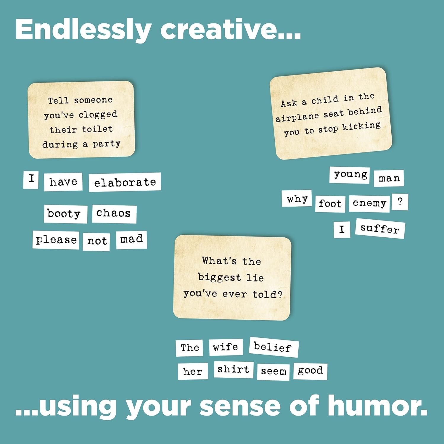 Word Magnet Madness: Hilarious Sentence Game for Creative Minds (3-6 Players)