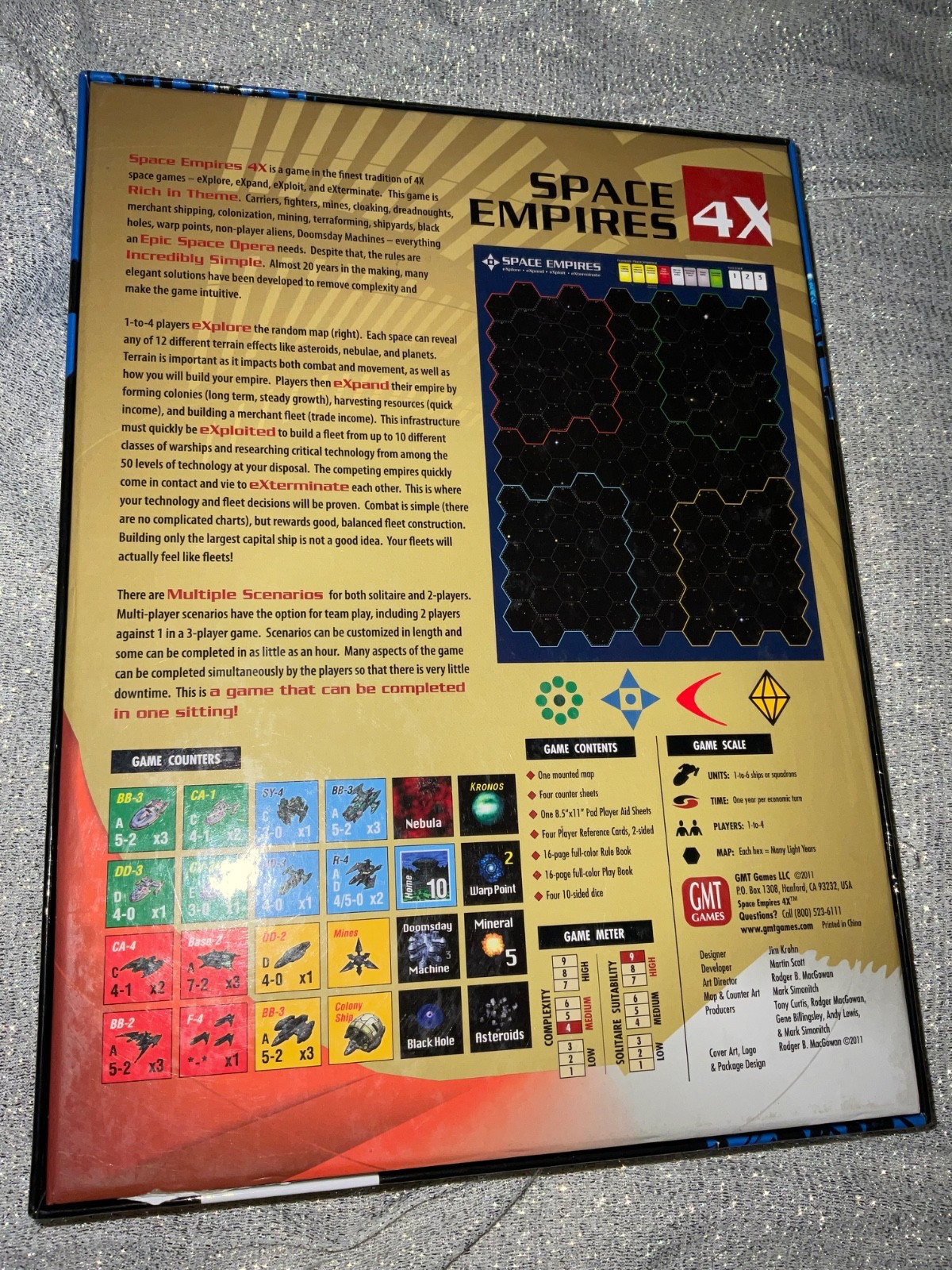 Space Empires 4X – GMT GAMES – DICE MISSING – See Pics Good Cond Incomplete