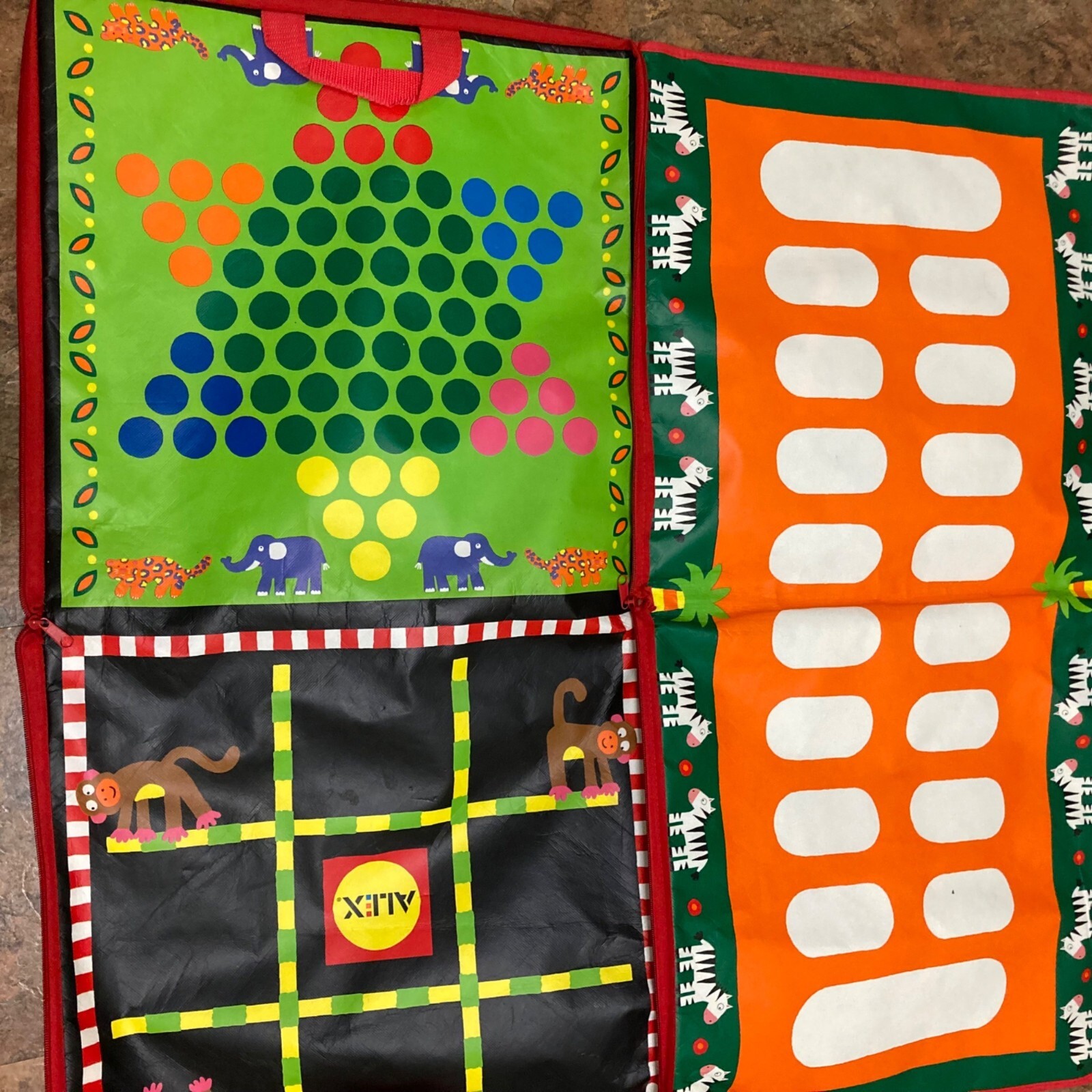 AlexToys Games to Go Floormat 6 Indoor Outdoor Games 36 x 38″ Carry Pouch