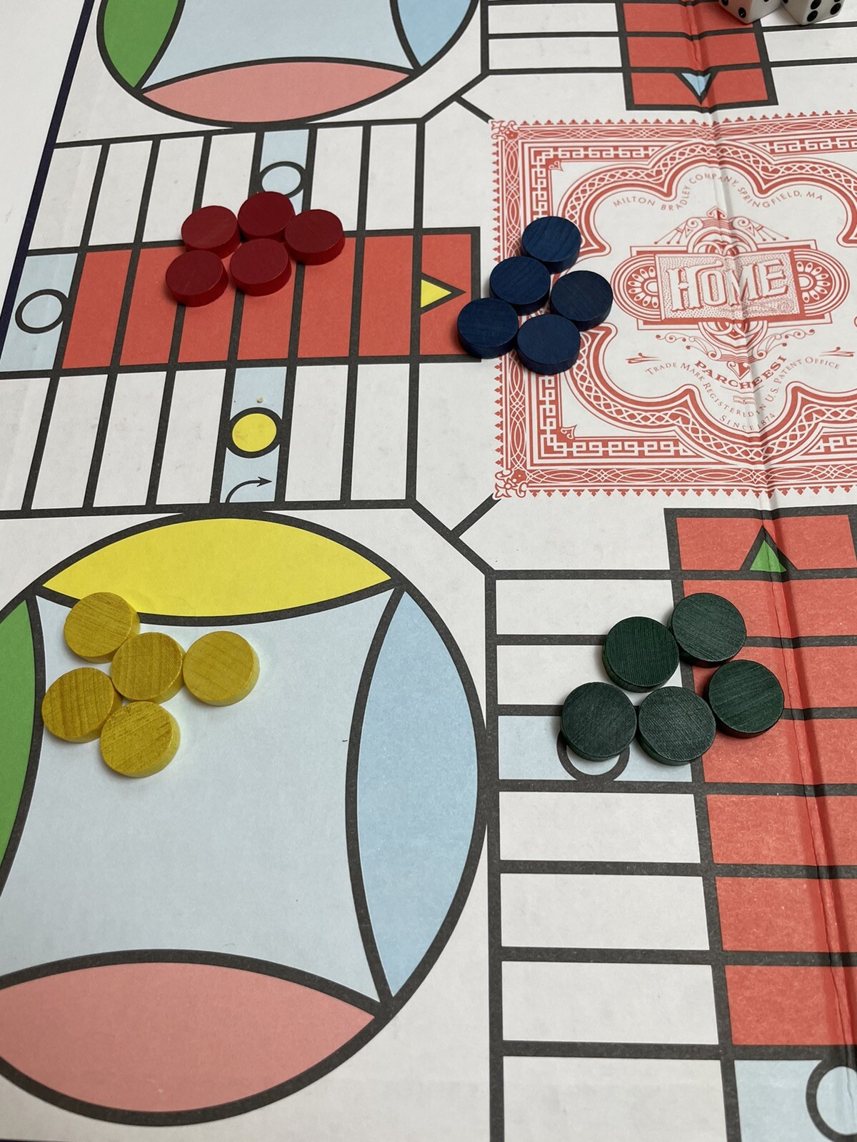 Vintage 1989 Milton Bradley Parcheesi Board Game Complete