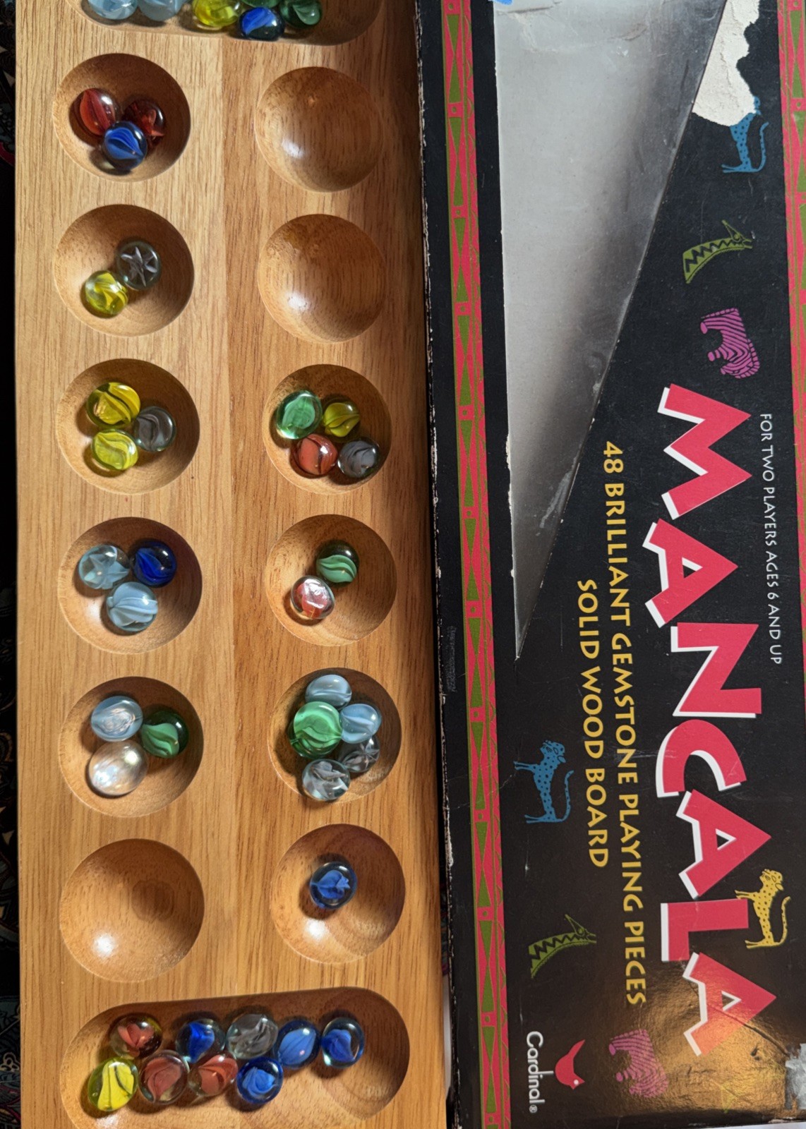 Mancala Solid Wood Board Game 1995