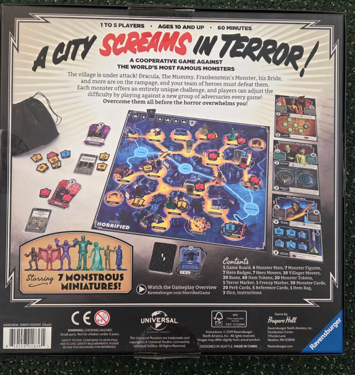 Horrified Universal Monsters Strategy Game Complete Great Condition Halloween