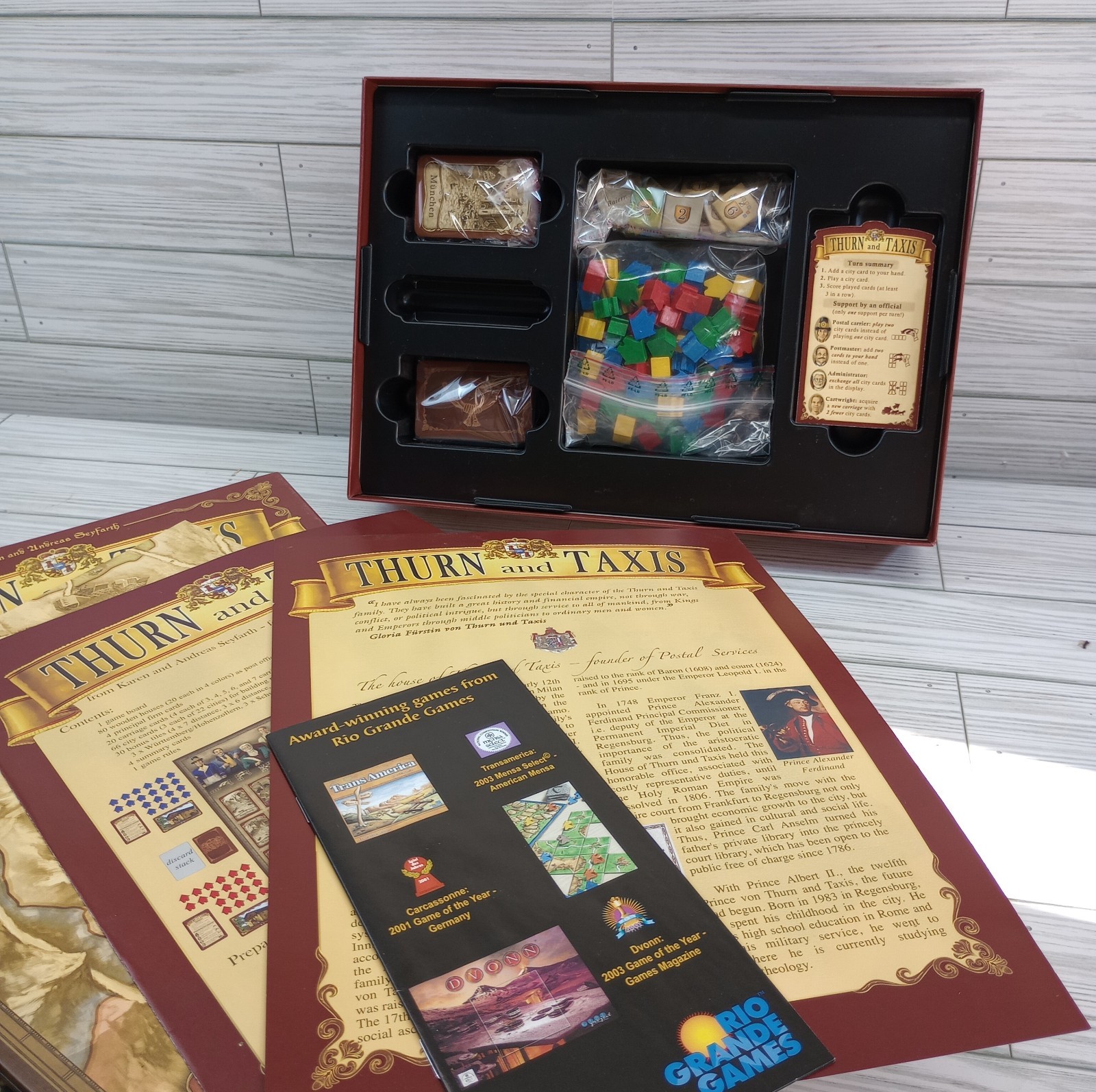 Thurn and Taxis Board Game Rio Grande Games Hans IM Glück Complete 2006 Seyfarth