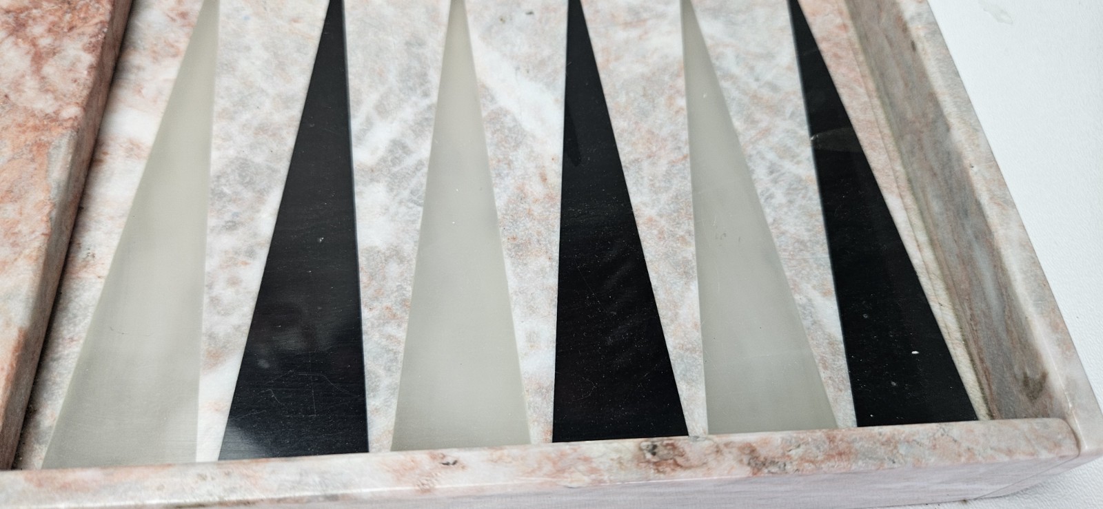 Italian Onyx Marble Backgammon Luxury Playing Board Heavy Stone Table Home Decor