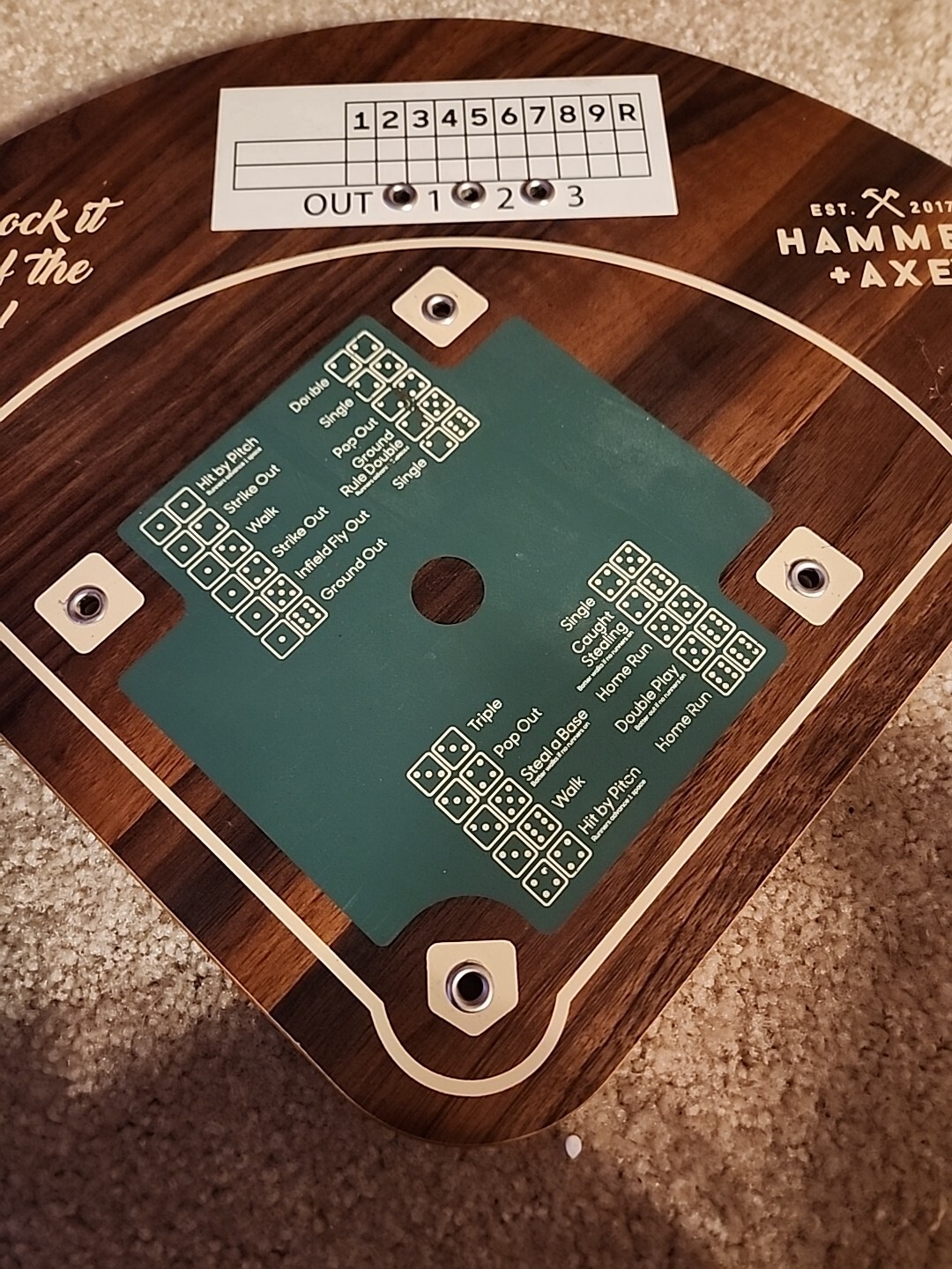 Hammer + Axe | Baseball Wooden Board Game for 2 to 8 Players (Board Only)