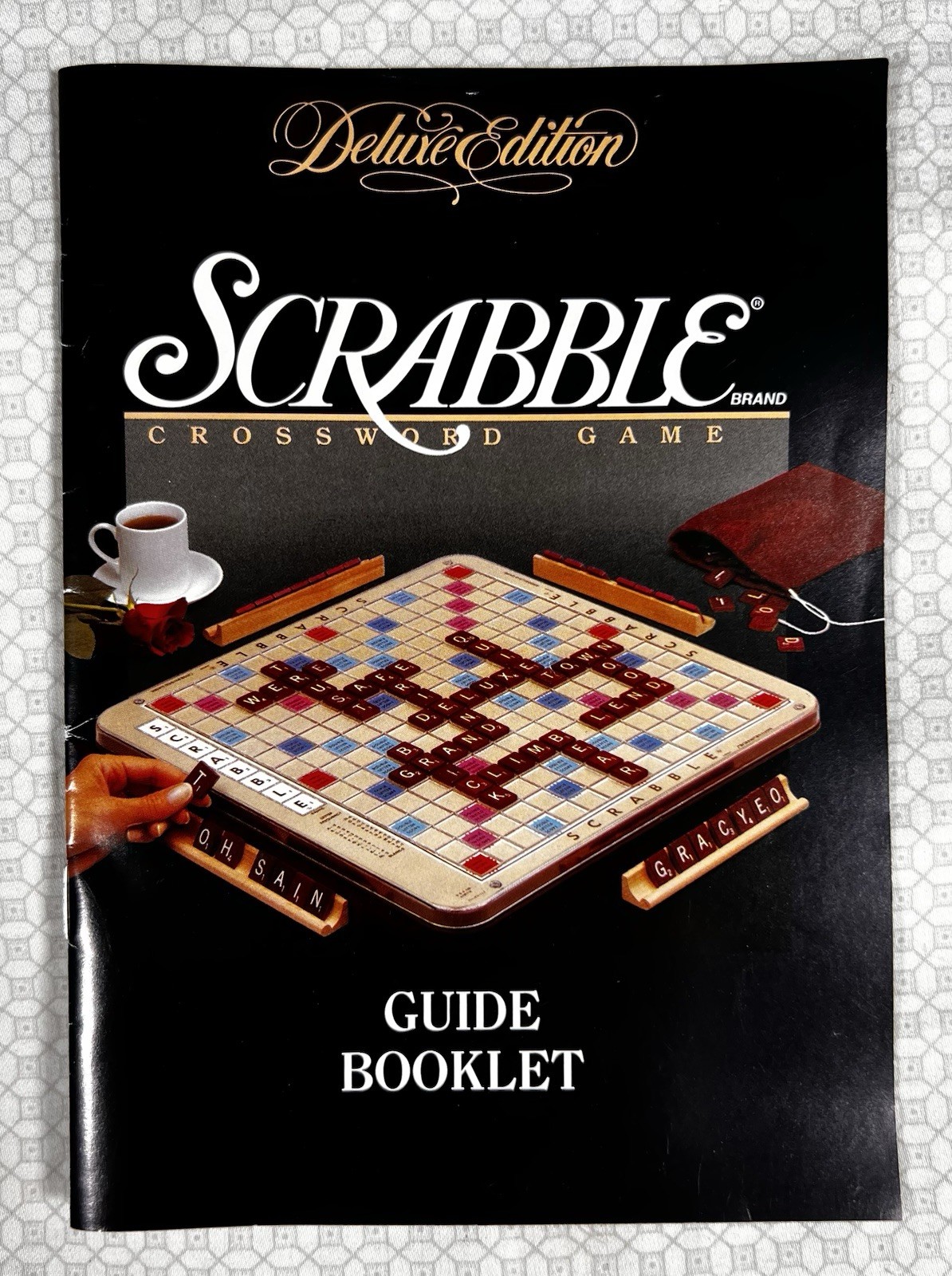 1989 Deluxe Scrabble Crossword Game Rotating Turntable Complete 100 Tiles MB