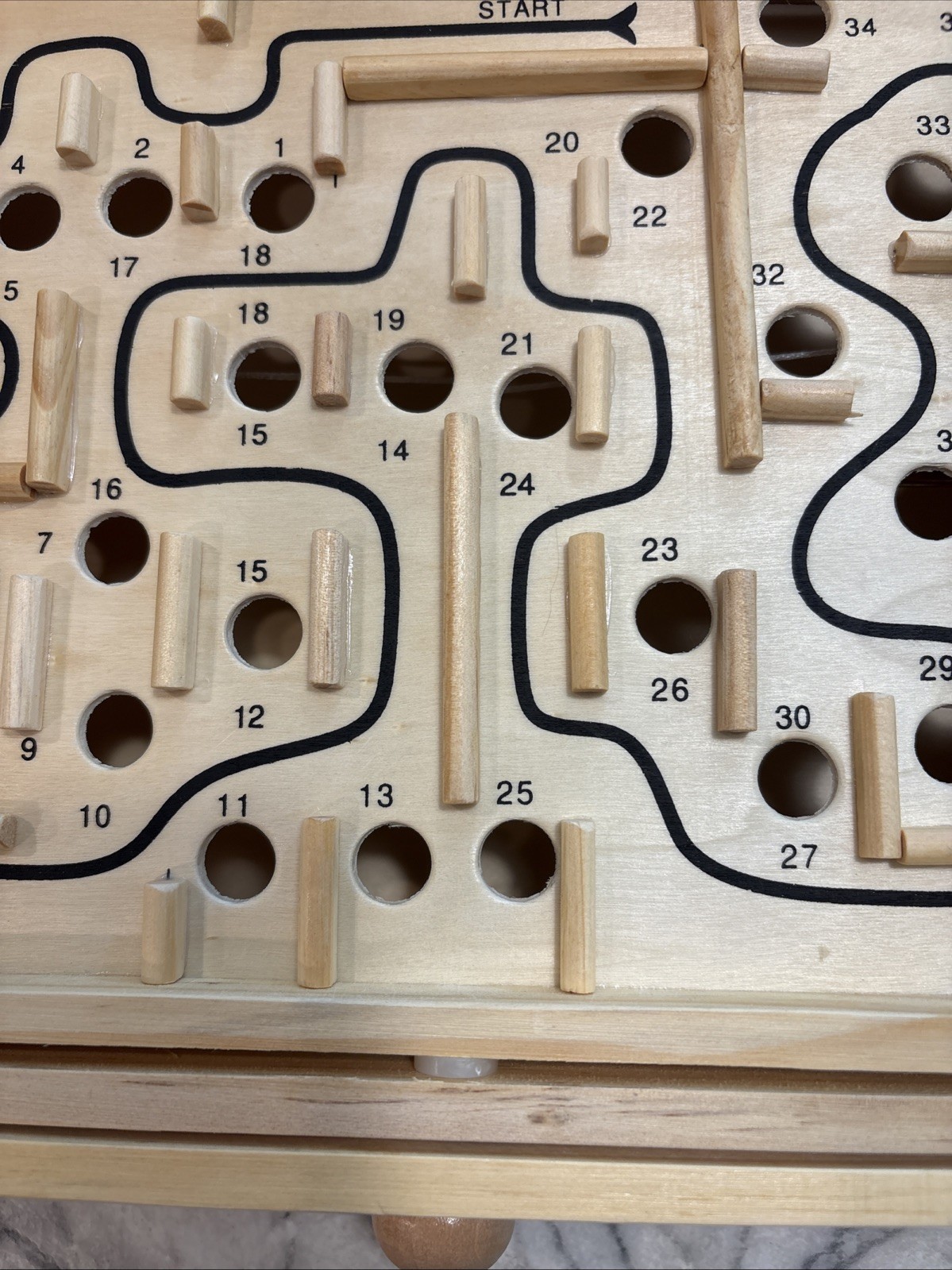 Labyrinth wood tabletop game.