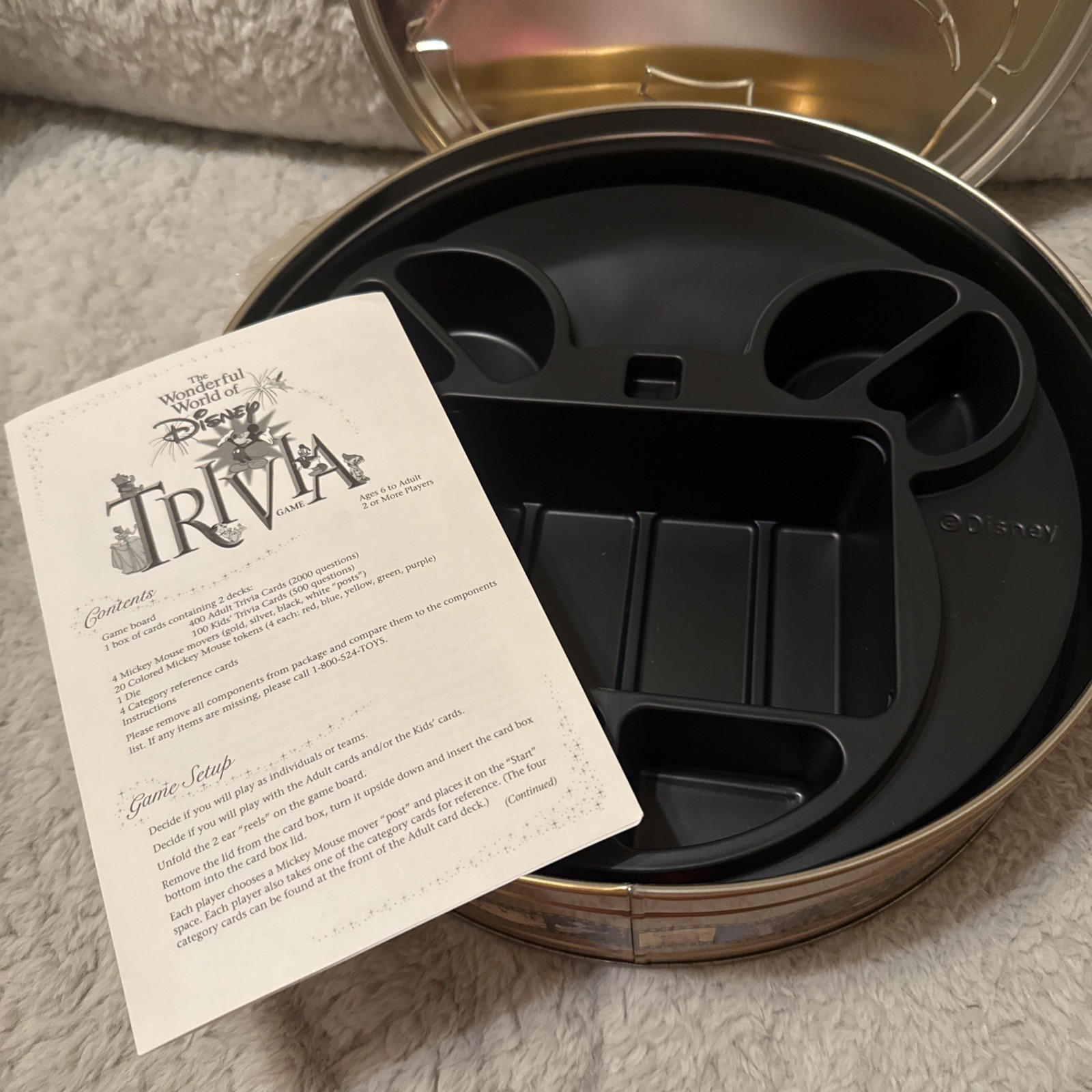 The Wonderful World Of Disney Trivia Game in Tin 1997 **COMPLETE** Walt Disney