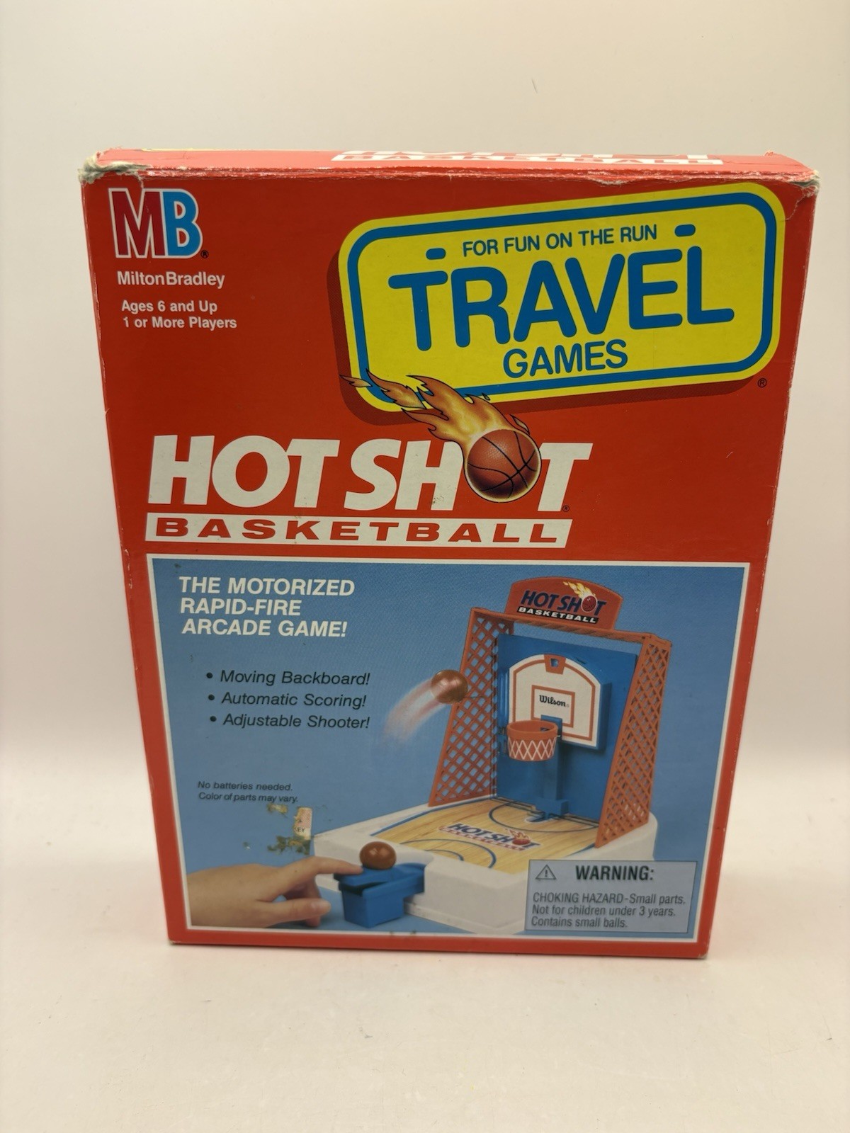 Vintage 1992 Milton Bradley Travel Hot Shot Basketball Game w/ Box Complete!