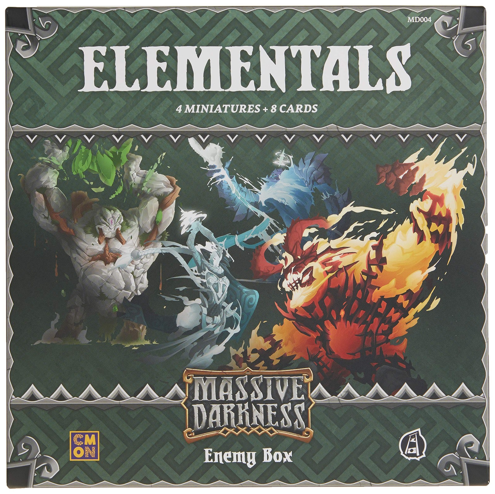 “Massive Darkness Elementals Miniatures Set – Multi-Color Fantasy Figures”