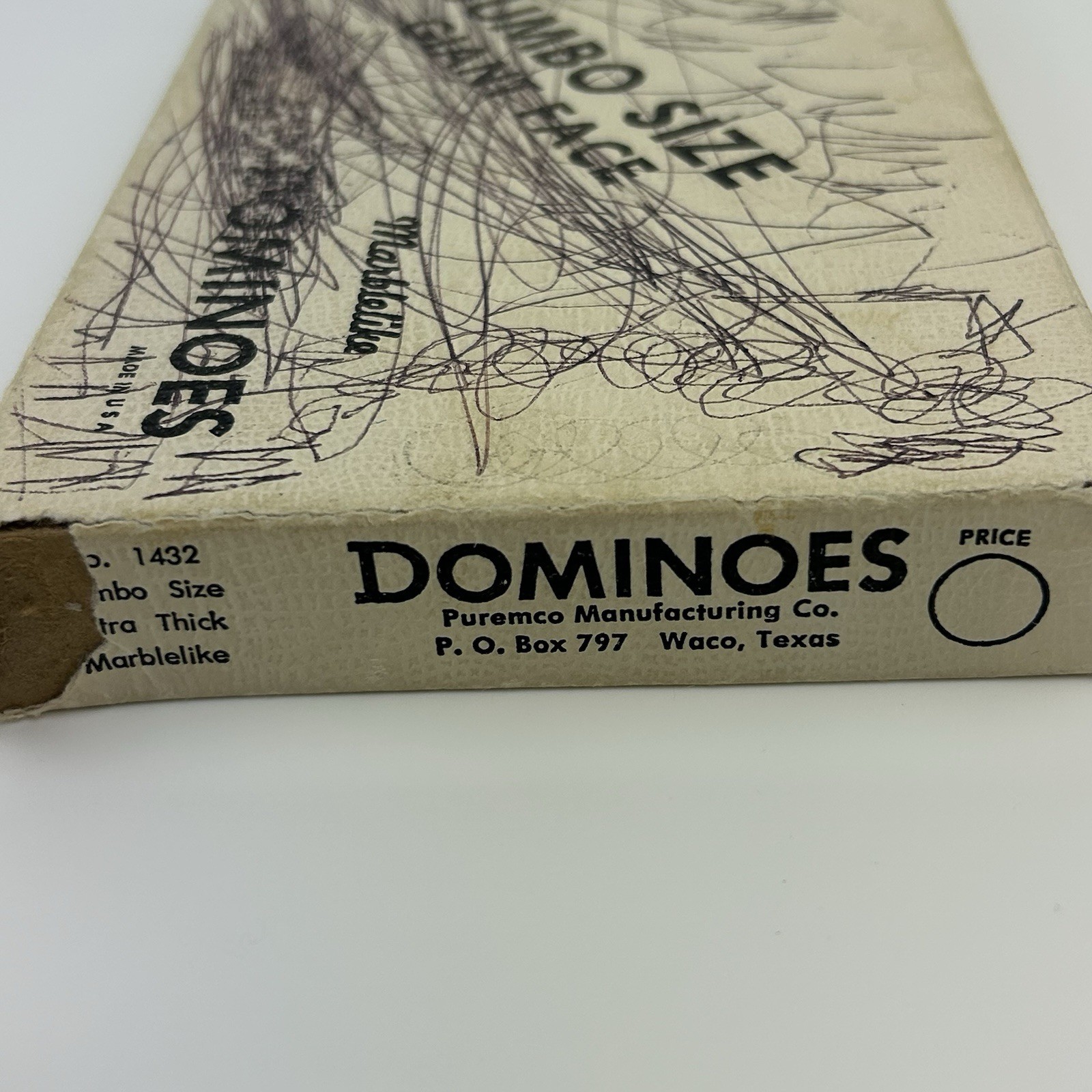 Vintage Puremco Marblelike Dominoes #1432 Black Jumbo Extra Thick Set 32