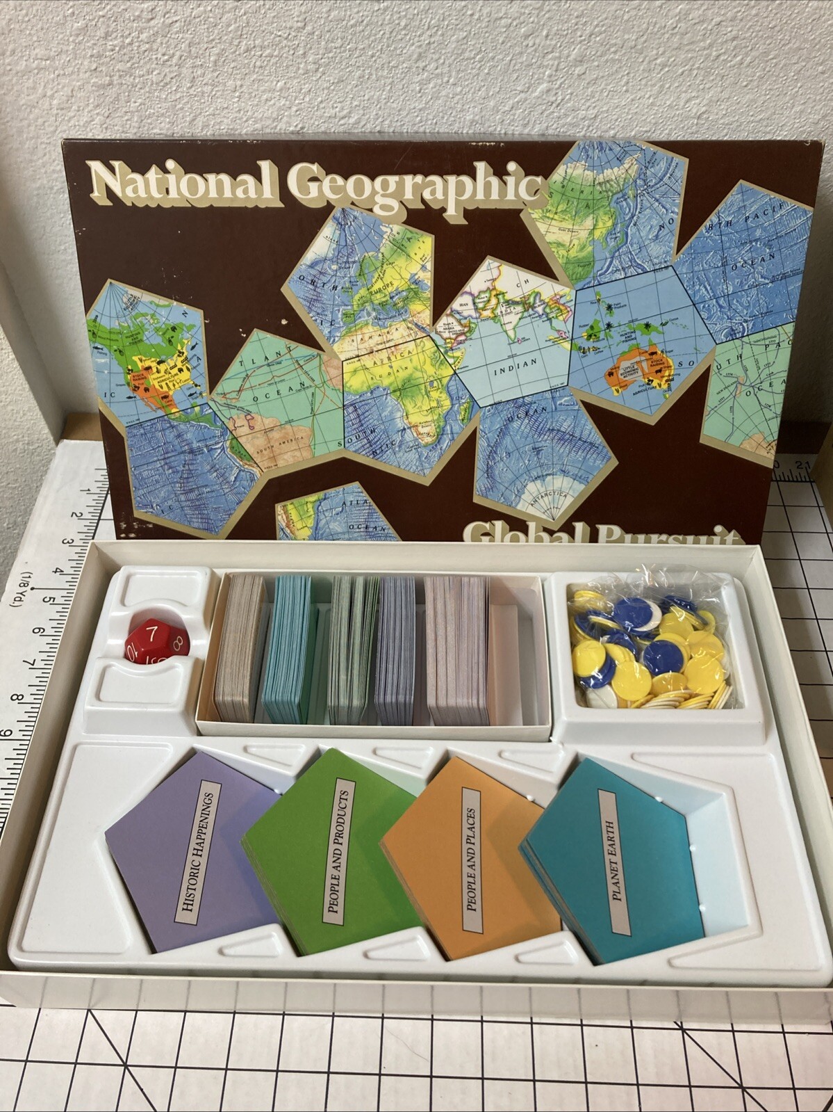 National Geographic Global Pursuit Educational Game 1987- Sealed Tokens-Complete