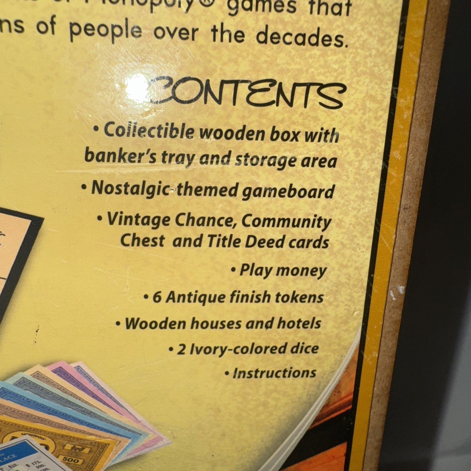 MONOPOLY ~ VINTAGE COLLECTION BOOKSHELF WOODEN BOX 2009 ~ 100% COMPLETE ~ EUC ~