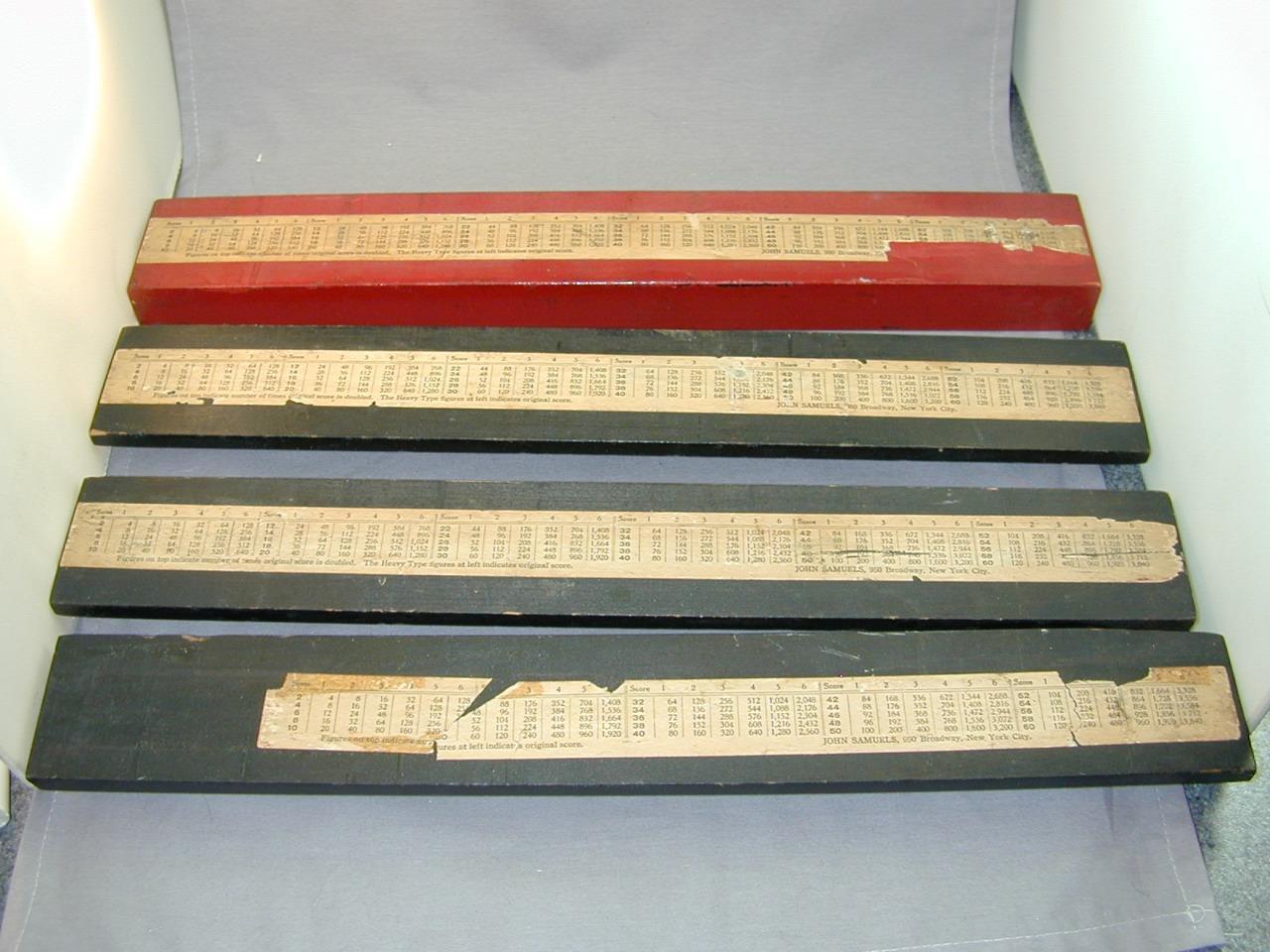 1920’s Bamboo Domestic Cow Bone Mahjong Set 148 Tiles Stick Discs Dice Jar Trays