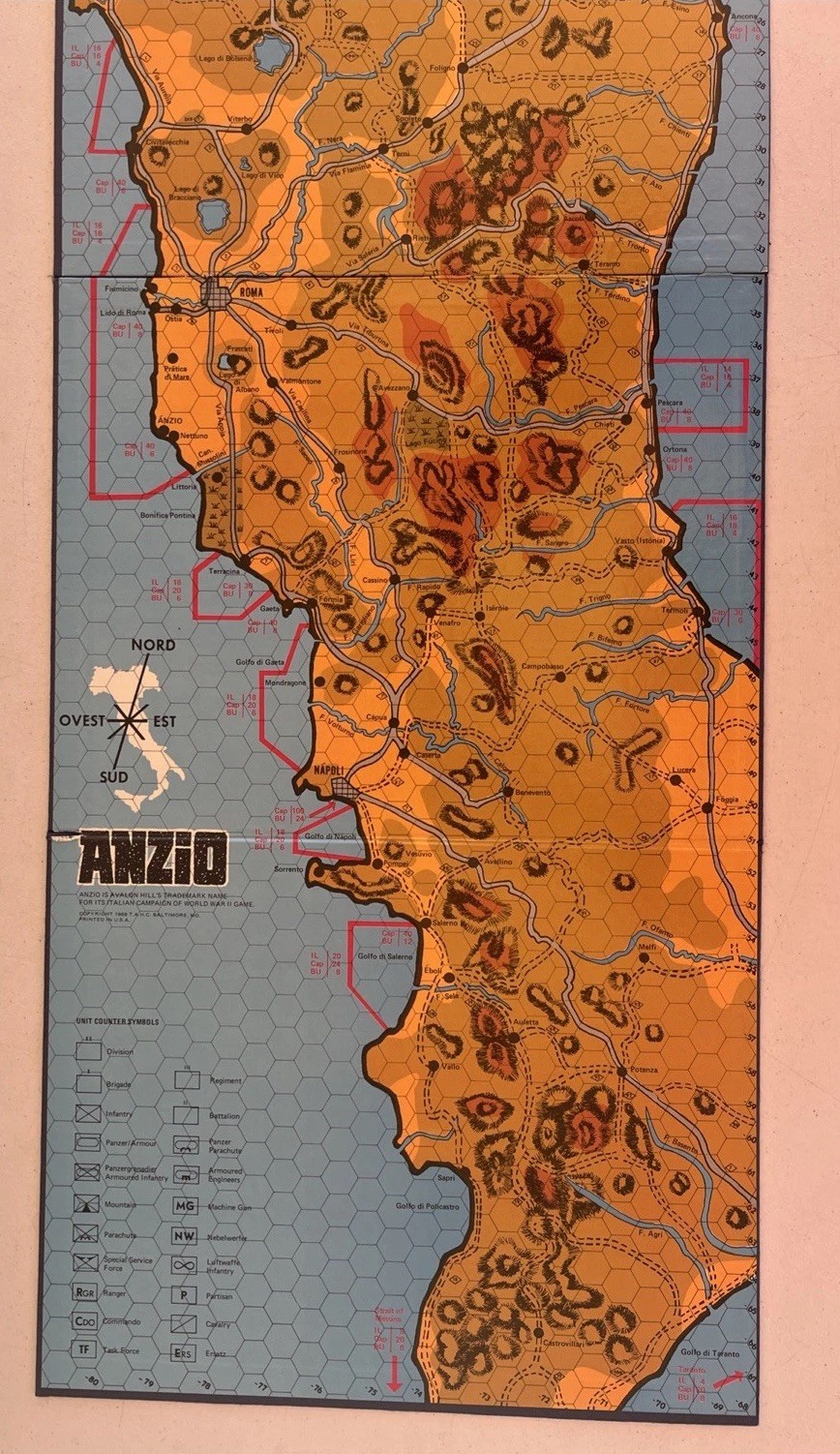 VTG Lot of Avalon Hill Anzio Italy 1969 & Waterloo Napoleonic Campaign Game 1962