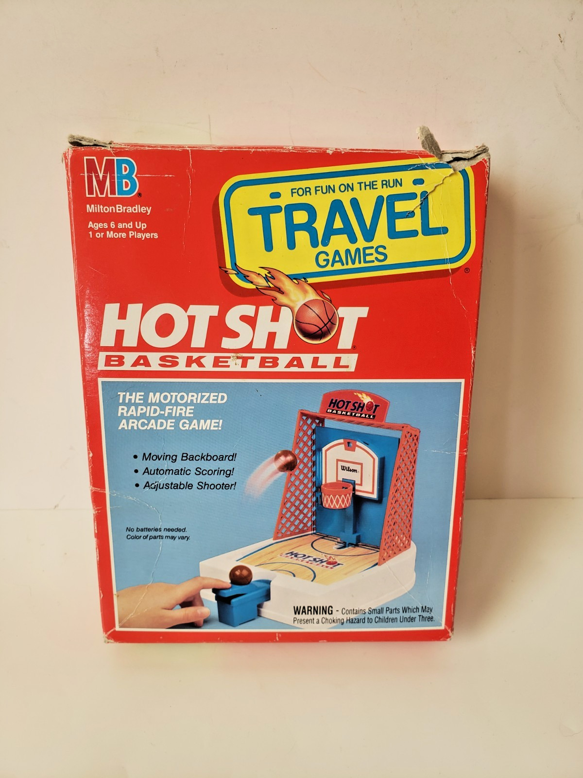 Vintage 1992 Milton Bradley Travel Hot Shot Basketball Game w/ Box