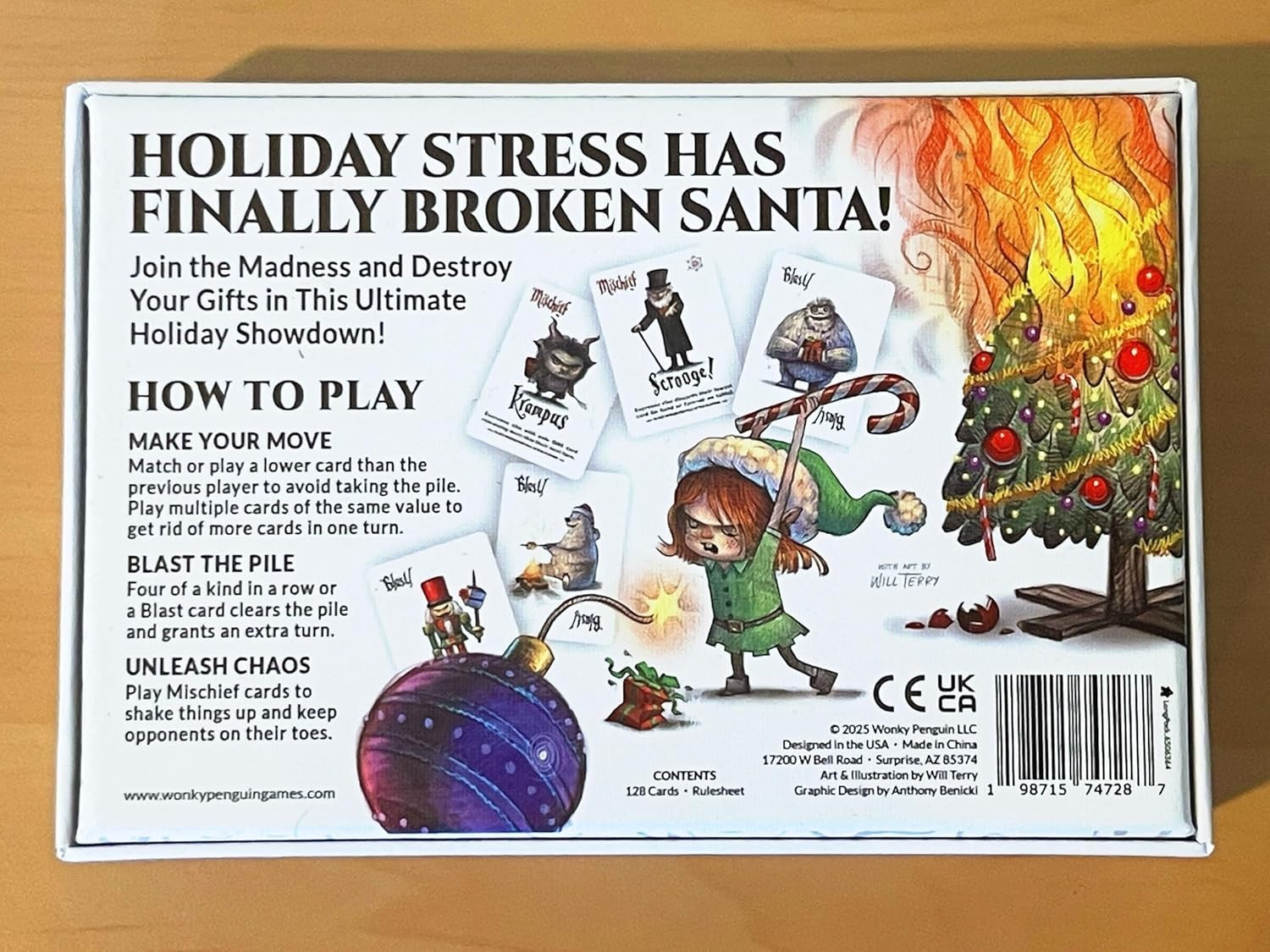 Wicked Christmas Card Game Wonky Penguin Holiday Festive Chaos Family Fast