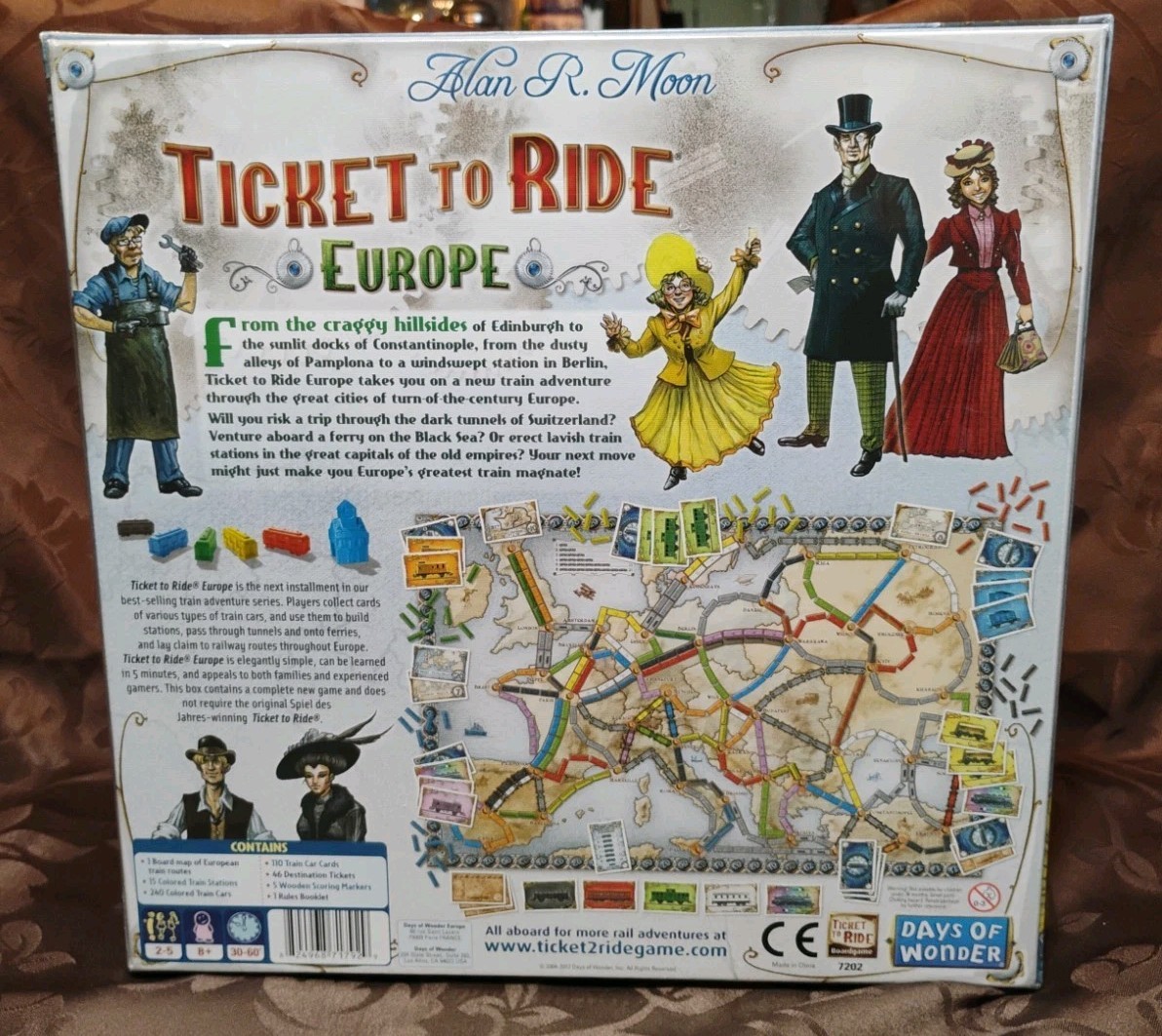 Ticket to Ride Europe Board Game Tunnels Ferries Train Stations Strategic