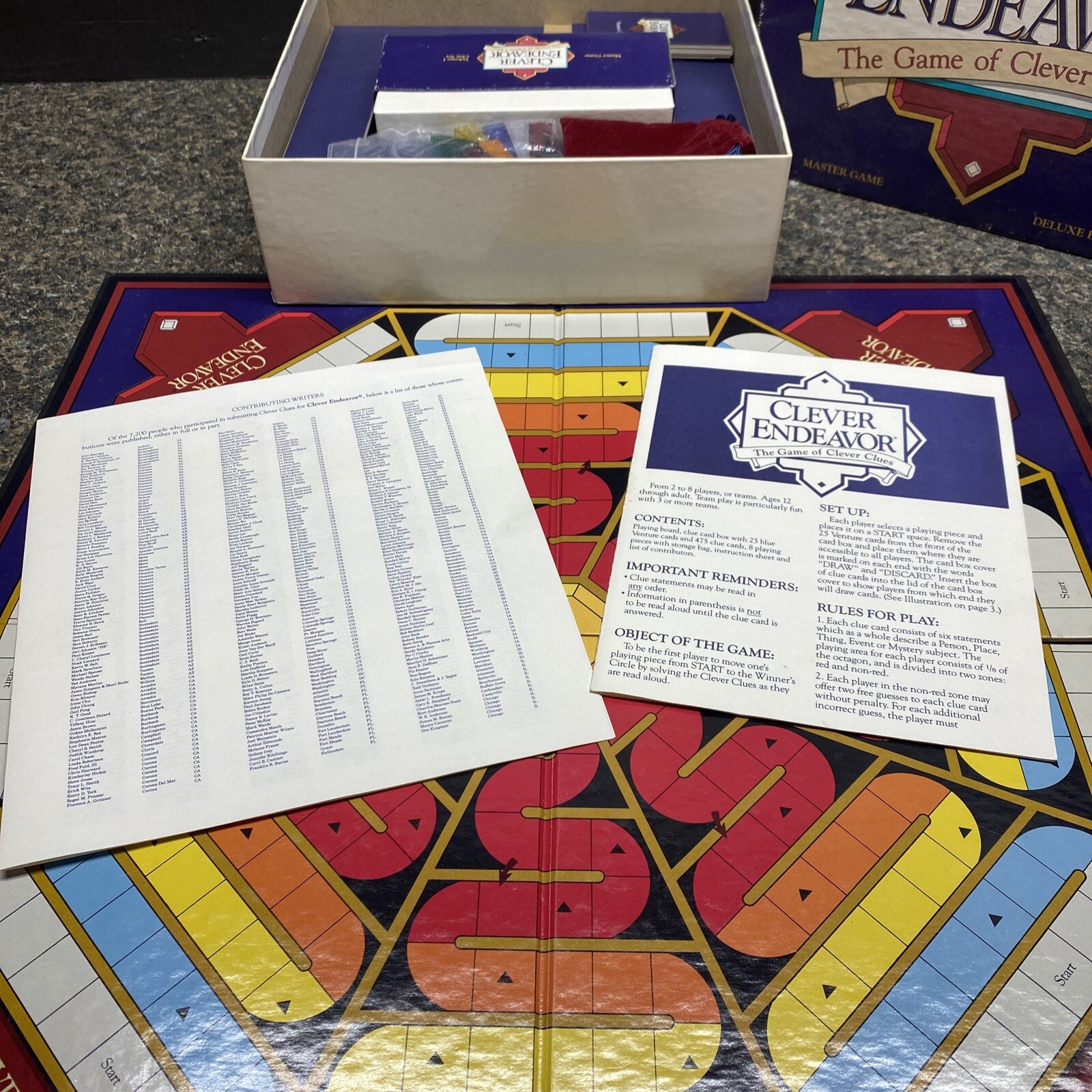 Clever Endeavor The Game of Clever Clues Master Game Deluxe Edition 1989. #908.