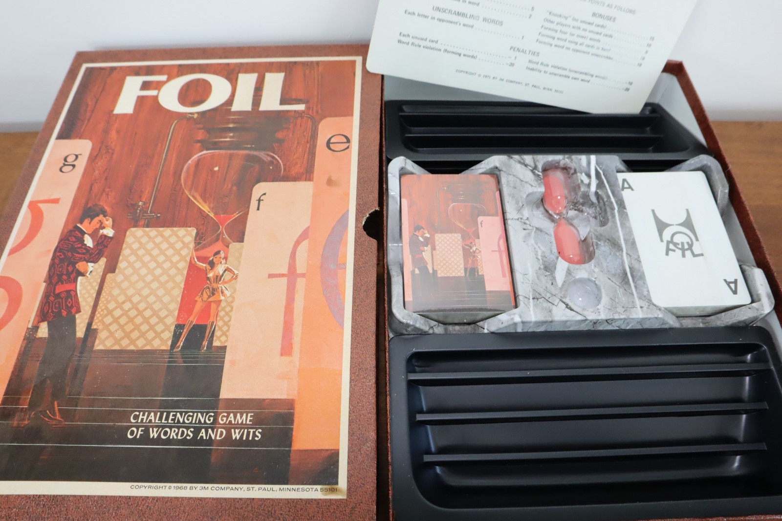 NEW Vintage 1968 FOIL 3M Bookshelf Game of Words & Wits SEALED Cards