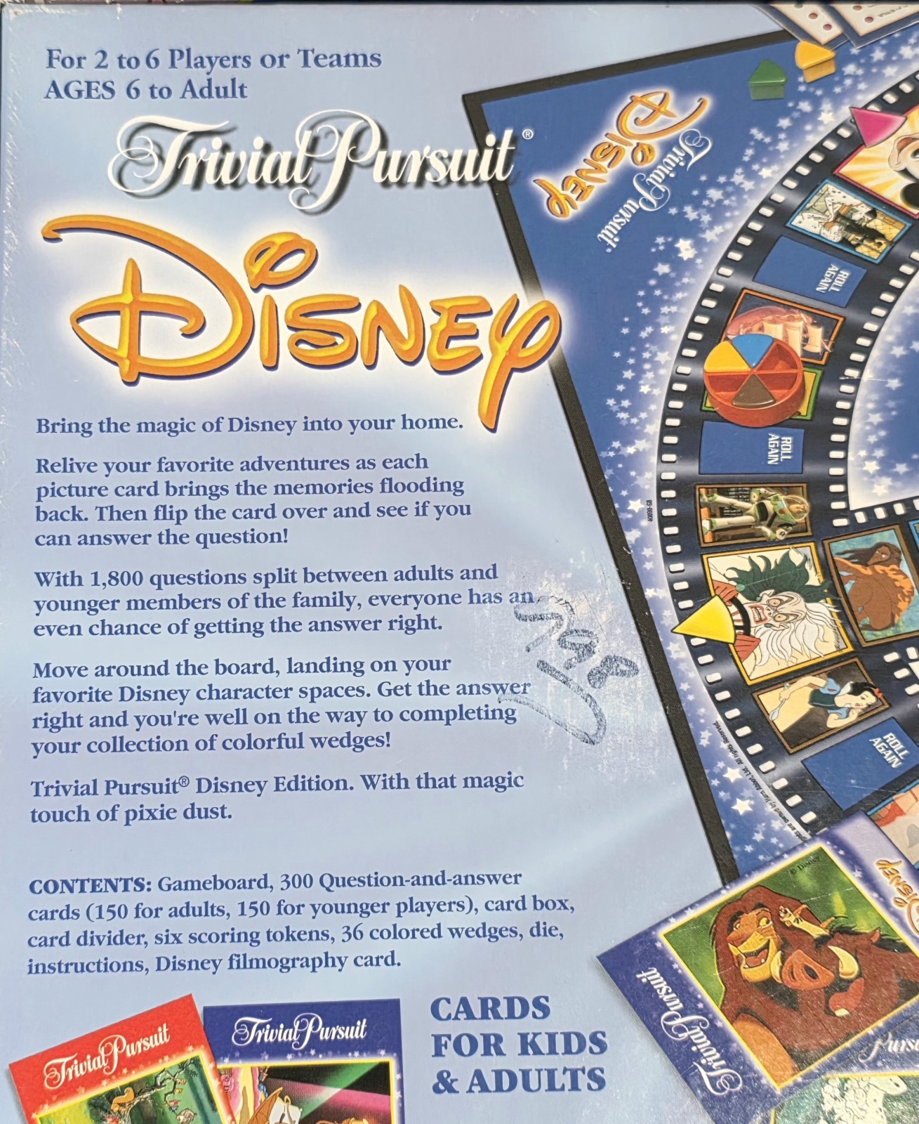 Trivial Pursuit Disney The Animated Pictures Edition 2002 Complete Unopened Pcs