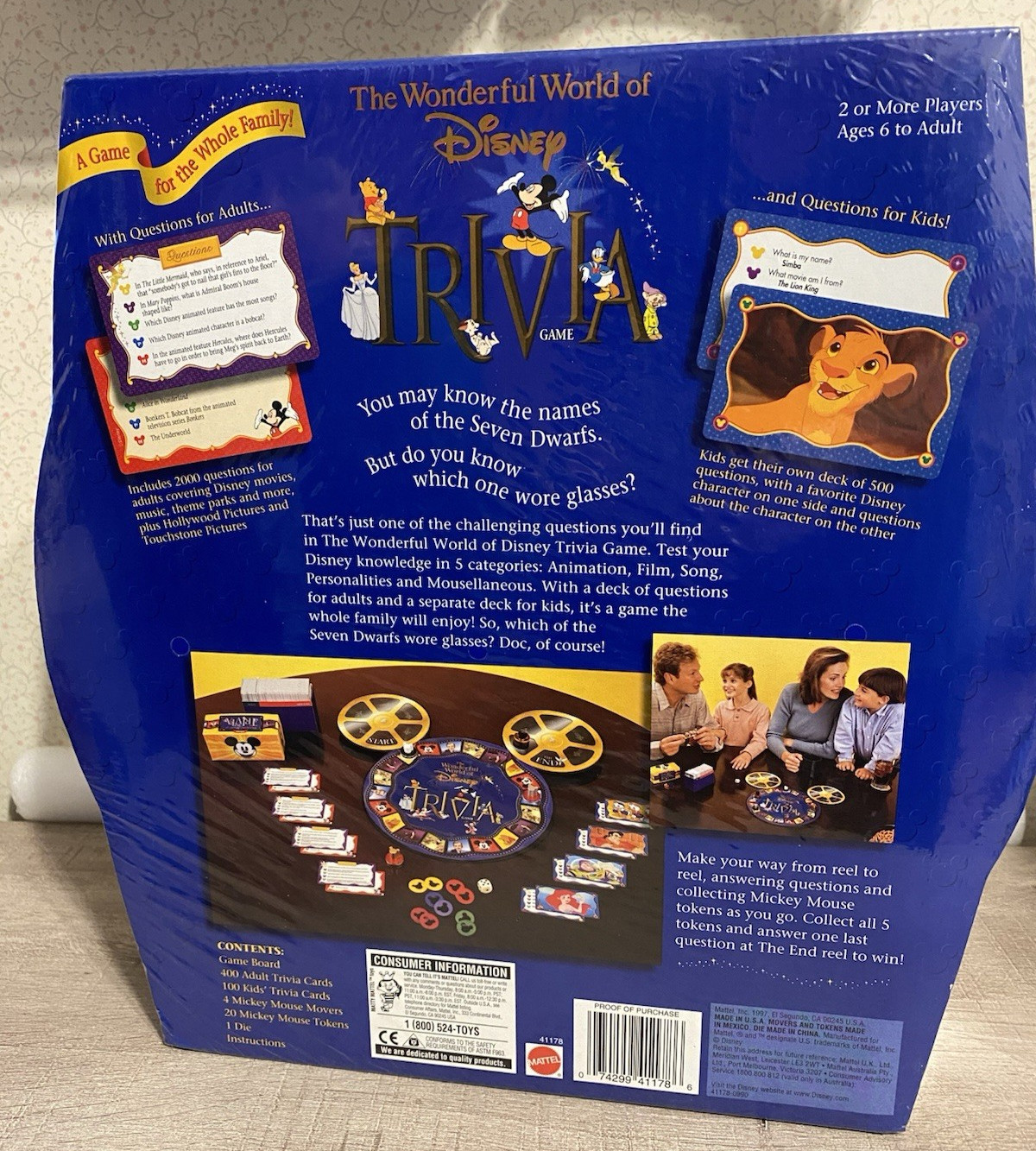 THE WONDERFUL WORLD OF DISNEY TRIVIA GAME IN COLLECTOR TIN 1997 NEW SEALED
