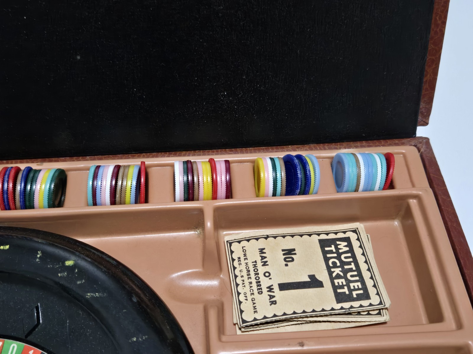 Vintage E.S. Lowe Multi Game Set In Briefcase Roulette, Horse Race, Cards, Dice