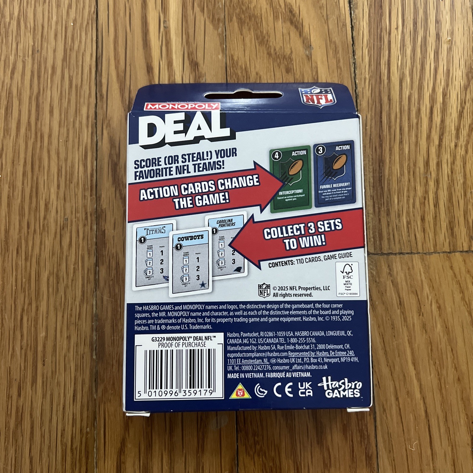 Monopoly Deal NFL Edition Game | Officially Licensed NFL Card Game for Families