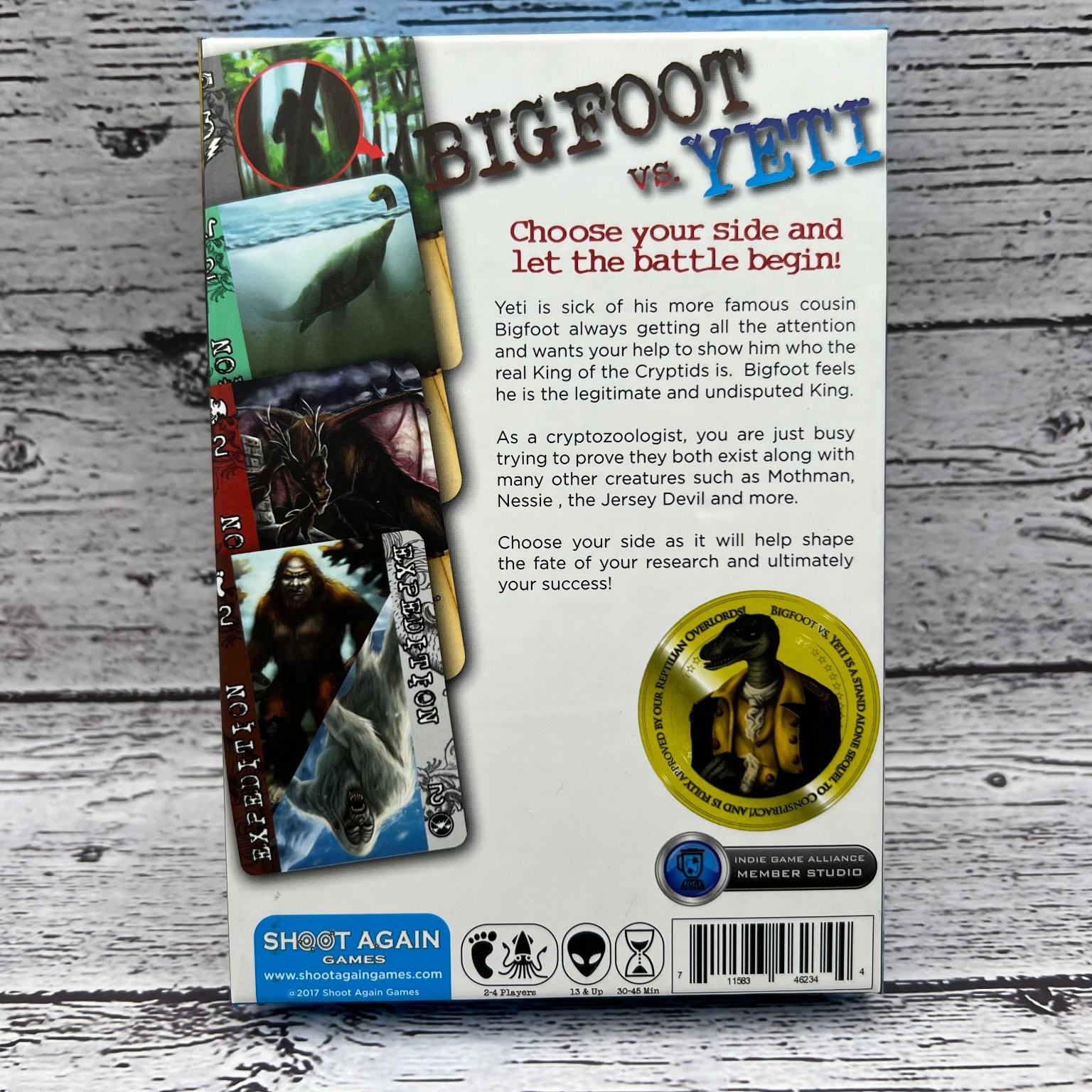 Bigfoot vs Yeti Card Game Battle Of The Cryptids Shoot Again Games