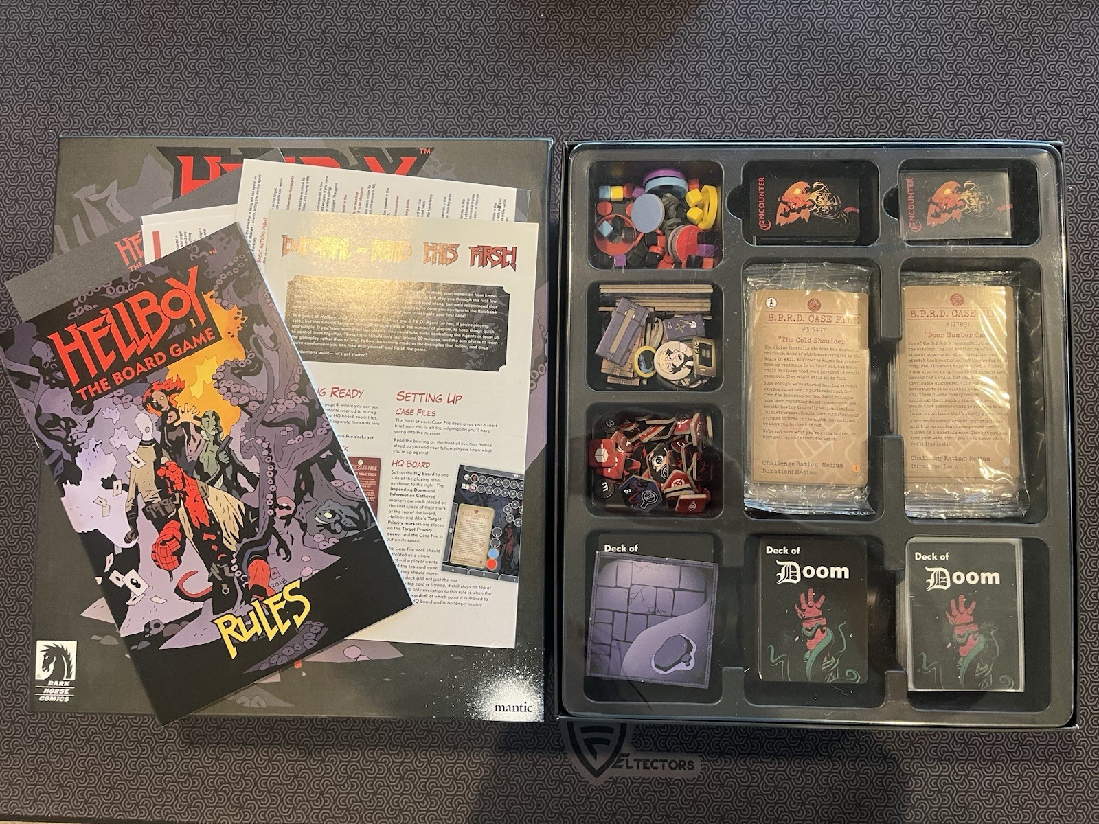 Hellboy The Board Game Kickstarter Edition + Big Box Of Doom & 3 Expansions