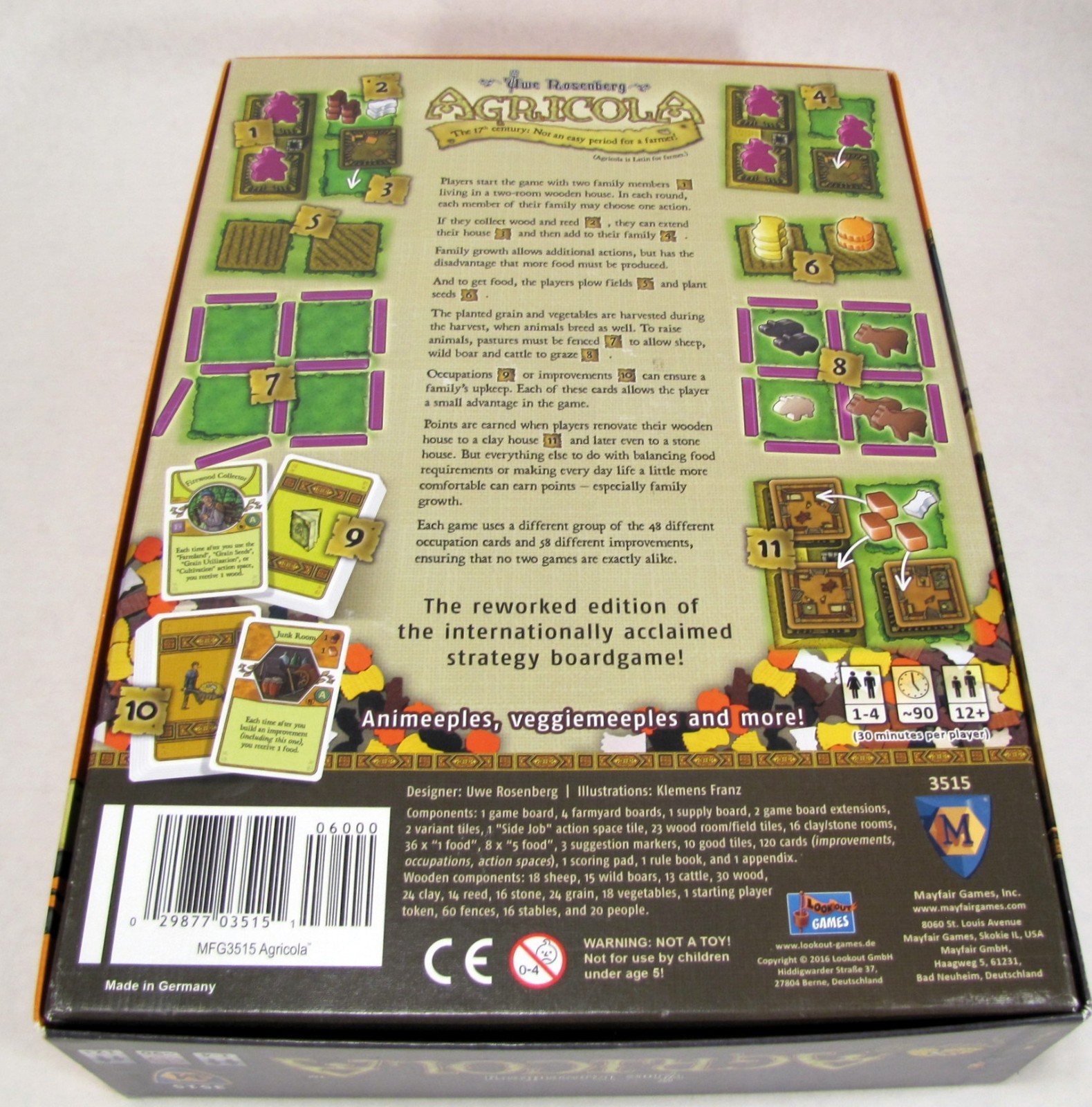 Brand New Agricola Strategy Farming Board Game by Mayfair Games 2016 Open Box